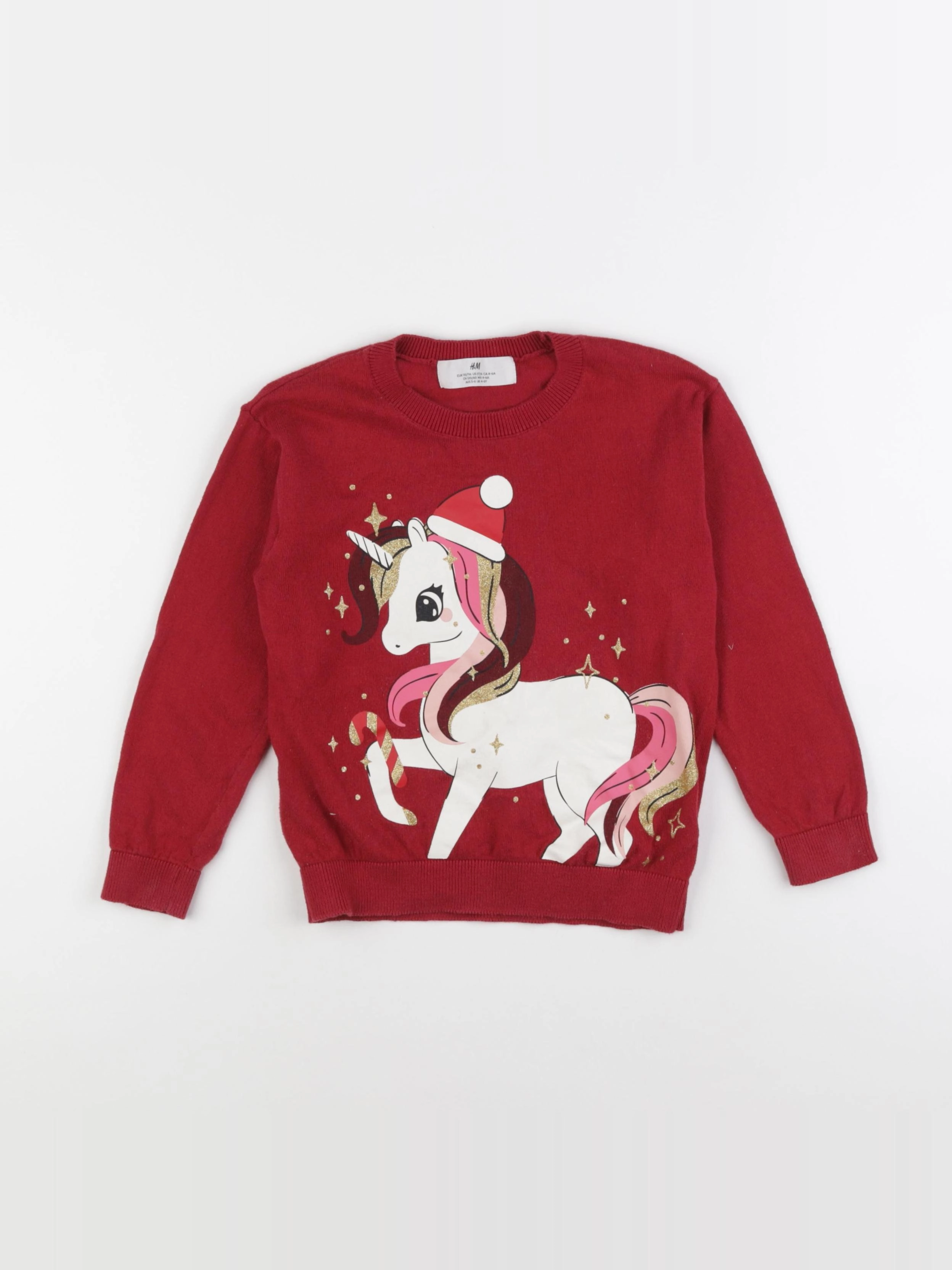 H&M - pull rouge - 4/6 ans