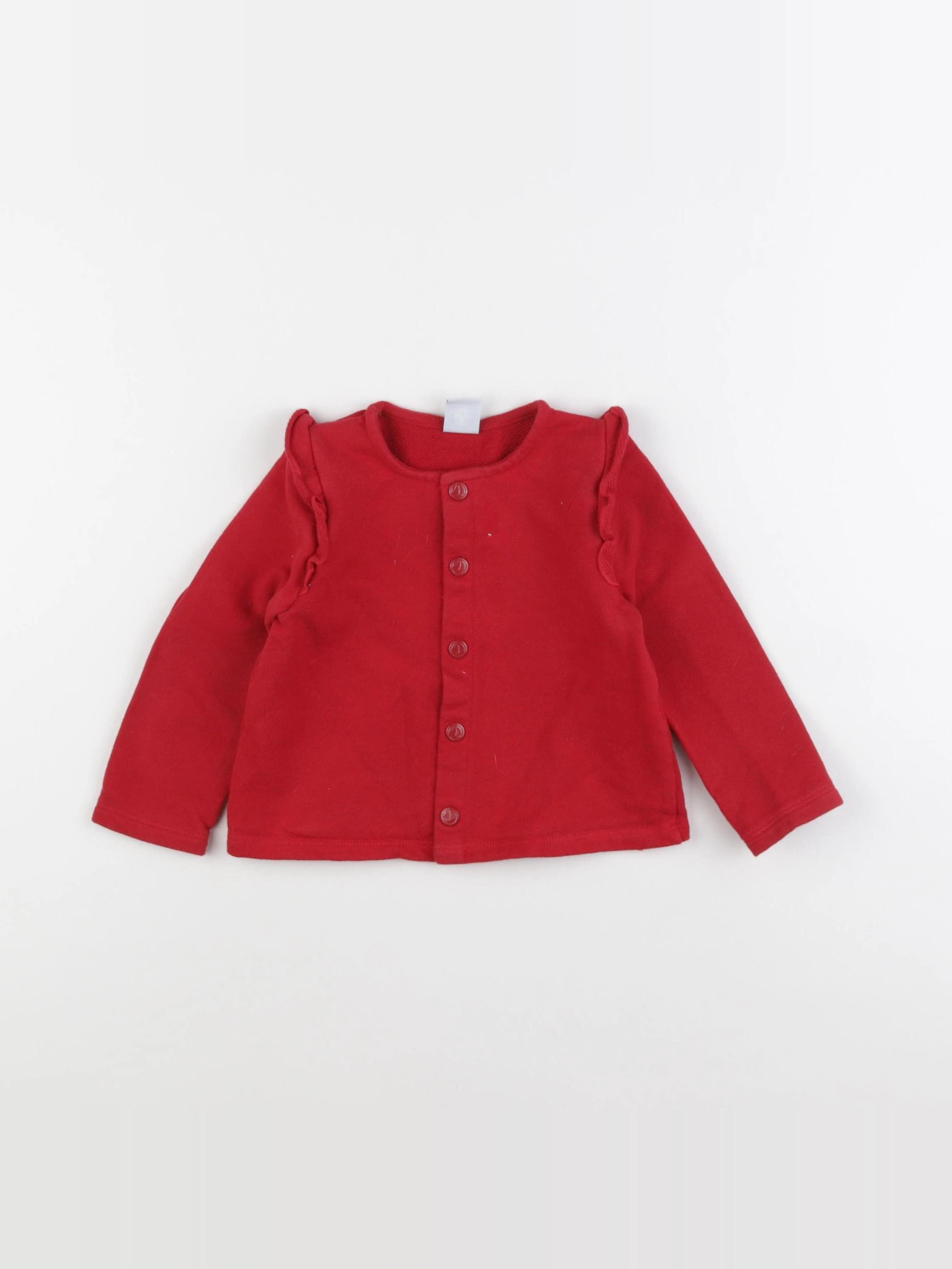 Petit Bateau - sweat rouge - 24 mois