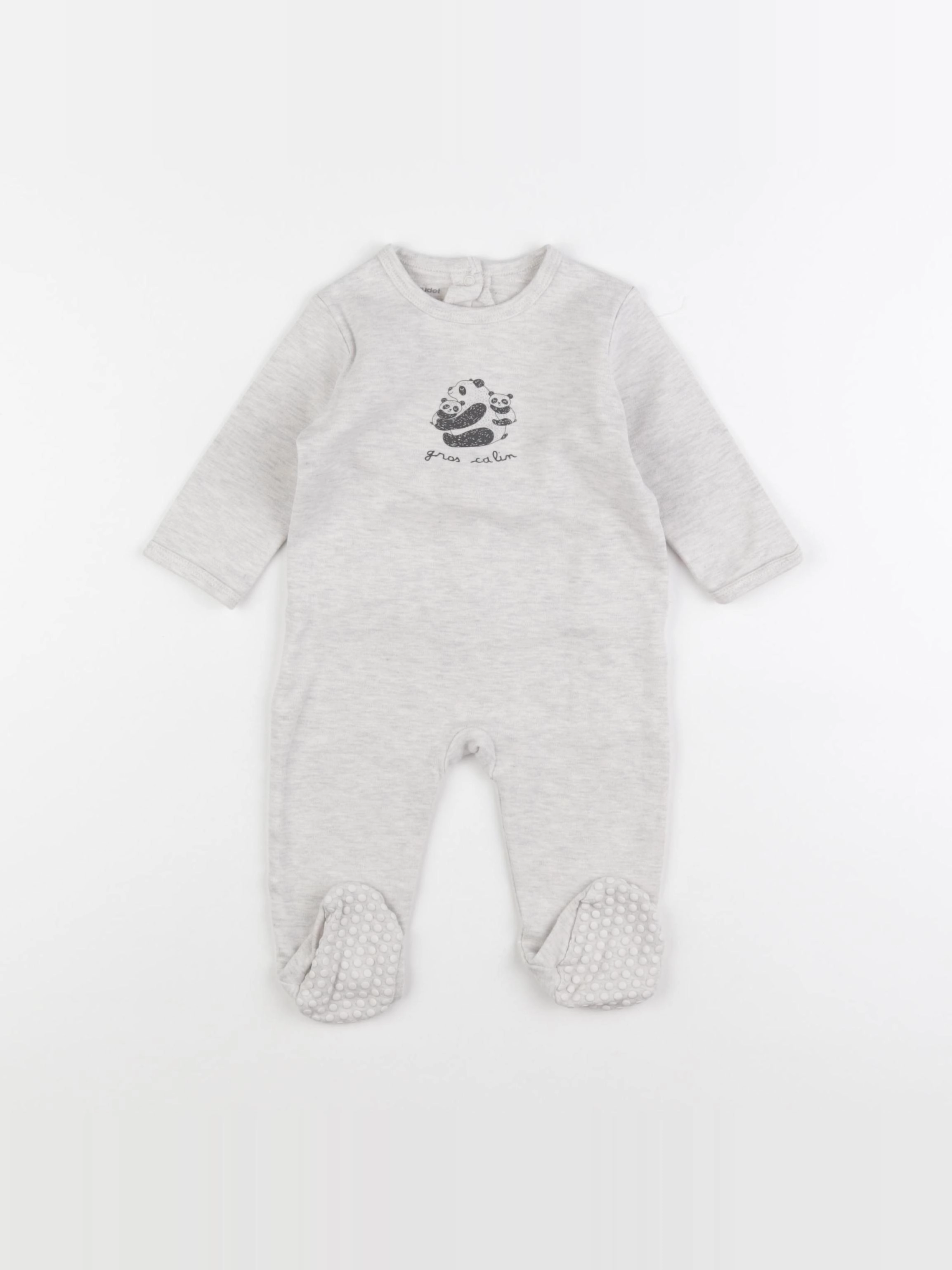 Vertbaudet - pyjama coton gris - 9 mois