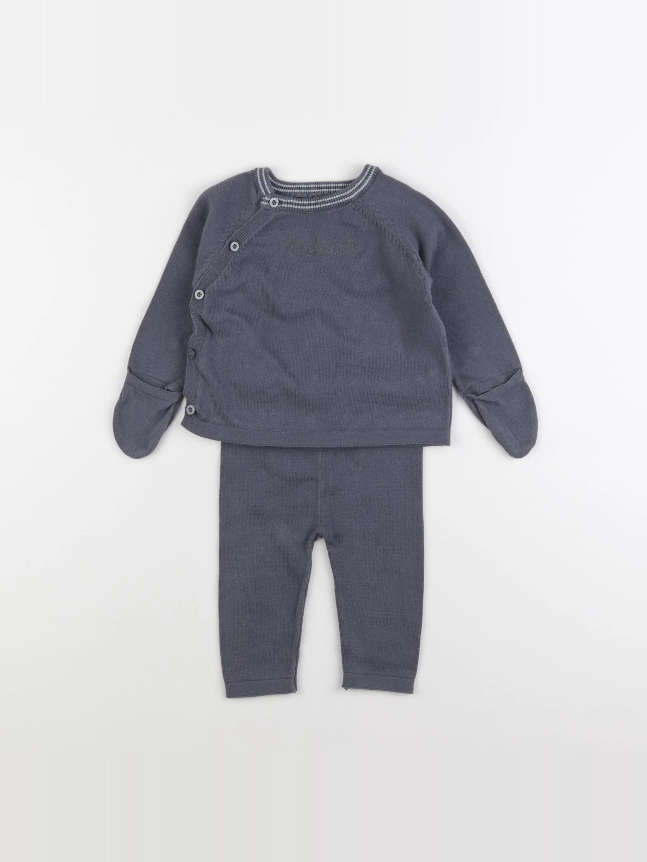 Vertbaudet - ensemble bleu - 12 mois