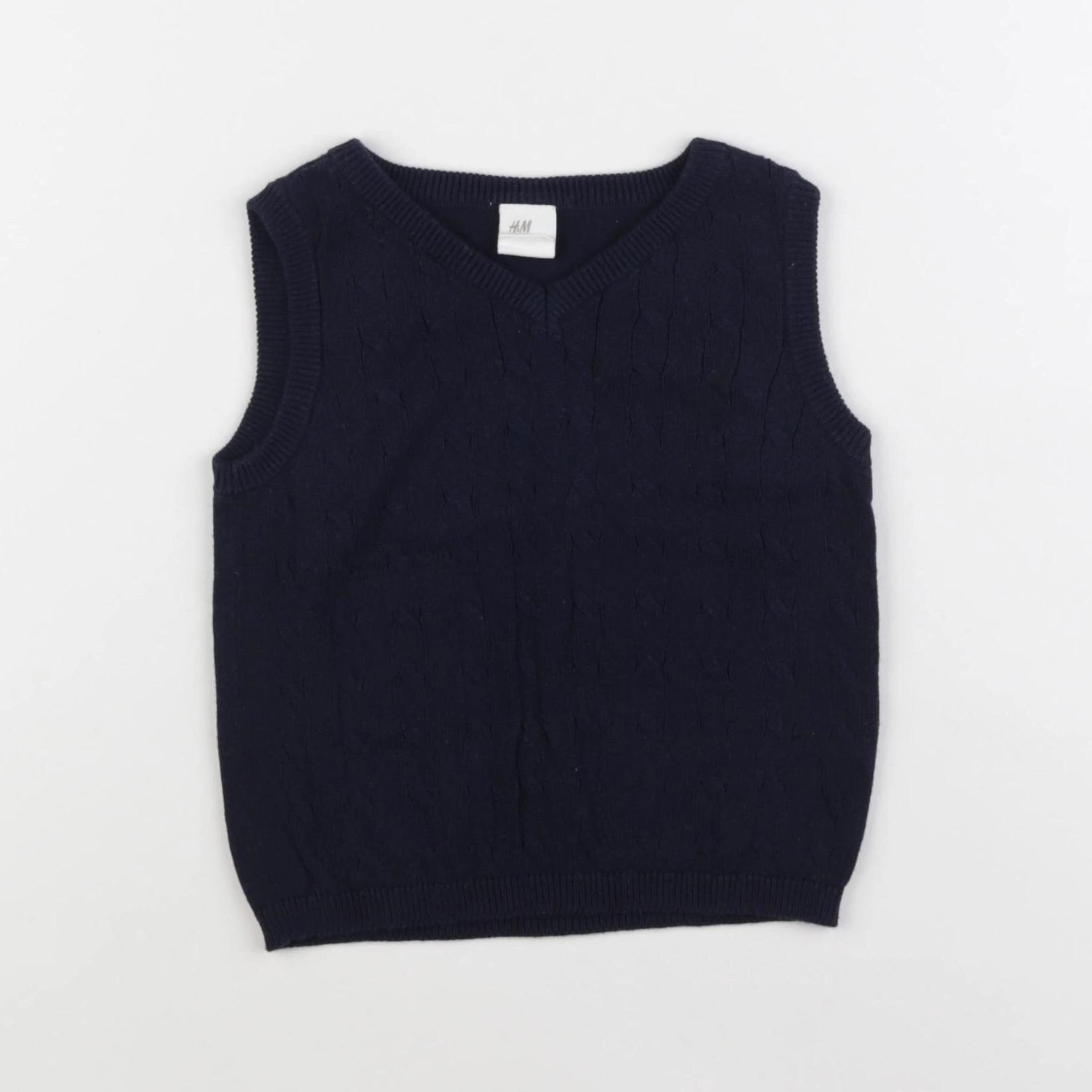 H&M - pull bleu - 9/12 mois