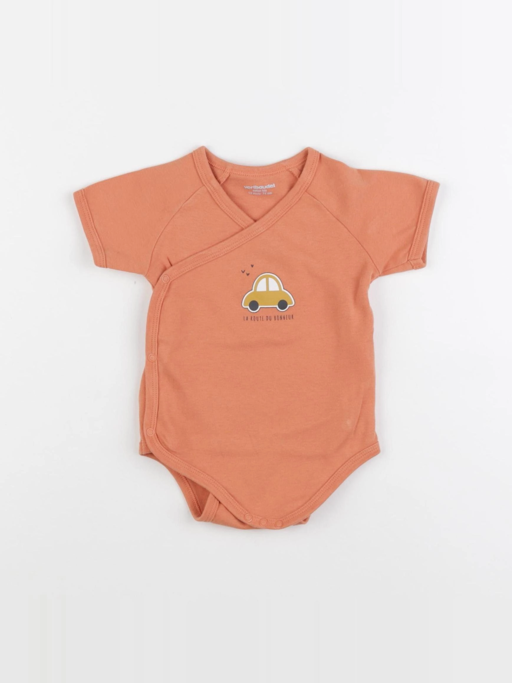 Vertbaudet - body orange - 12 mois