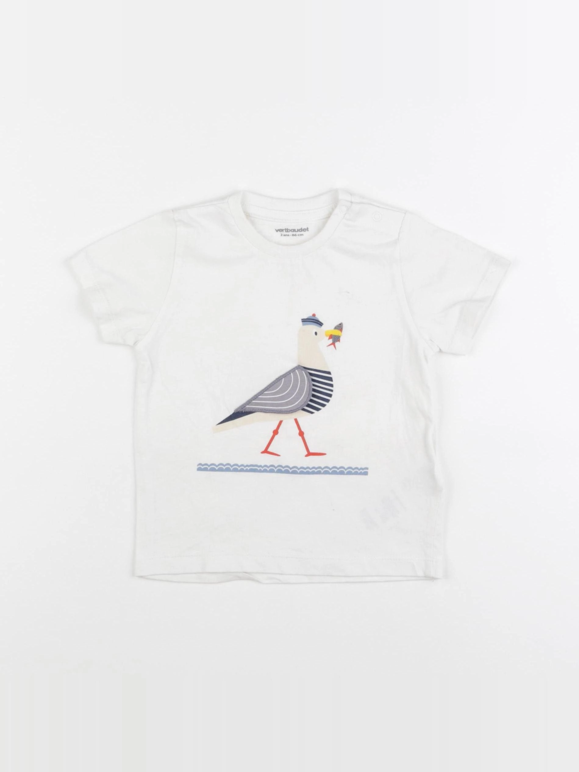 Vertbaudet - tee-shirt blanc - 2 ans