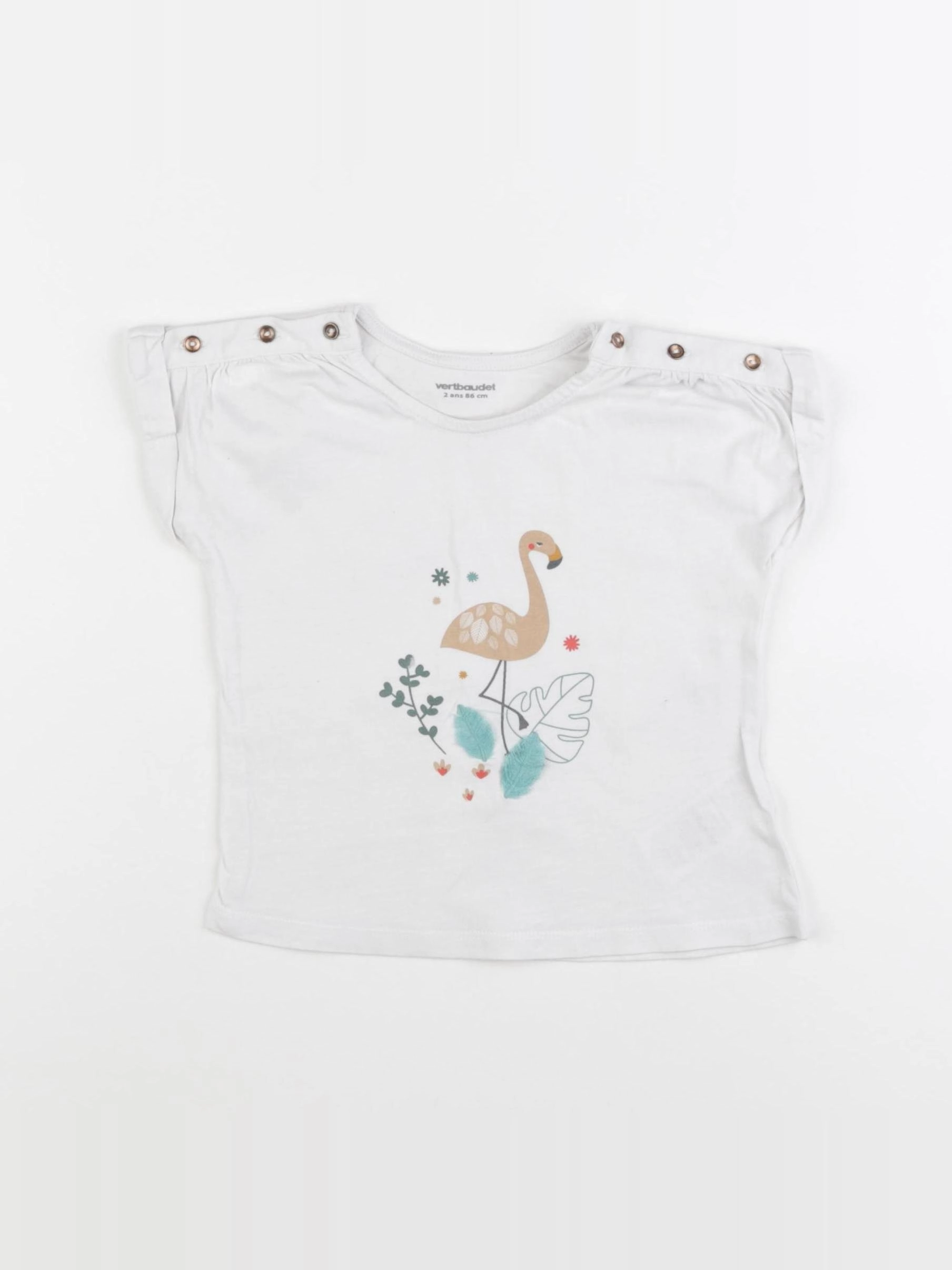Vertbaudet - tee-shirt blanc - 2 ans