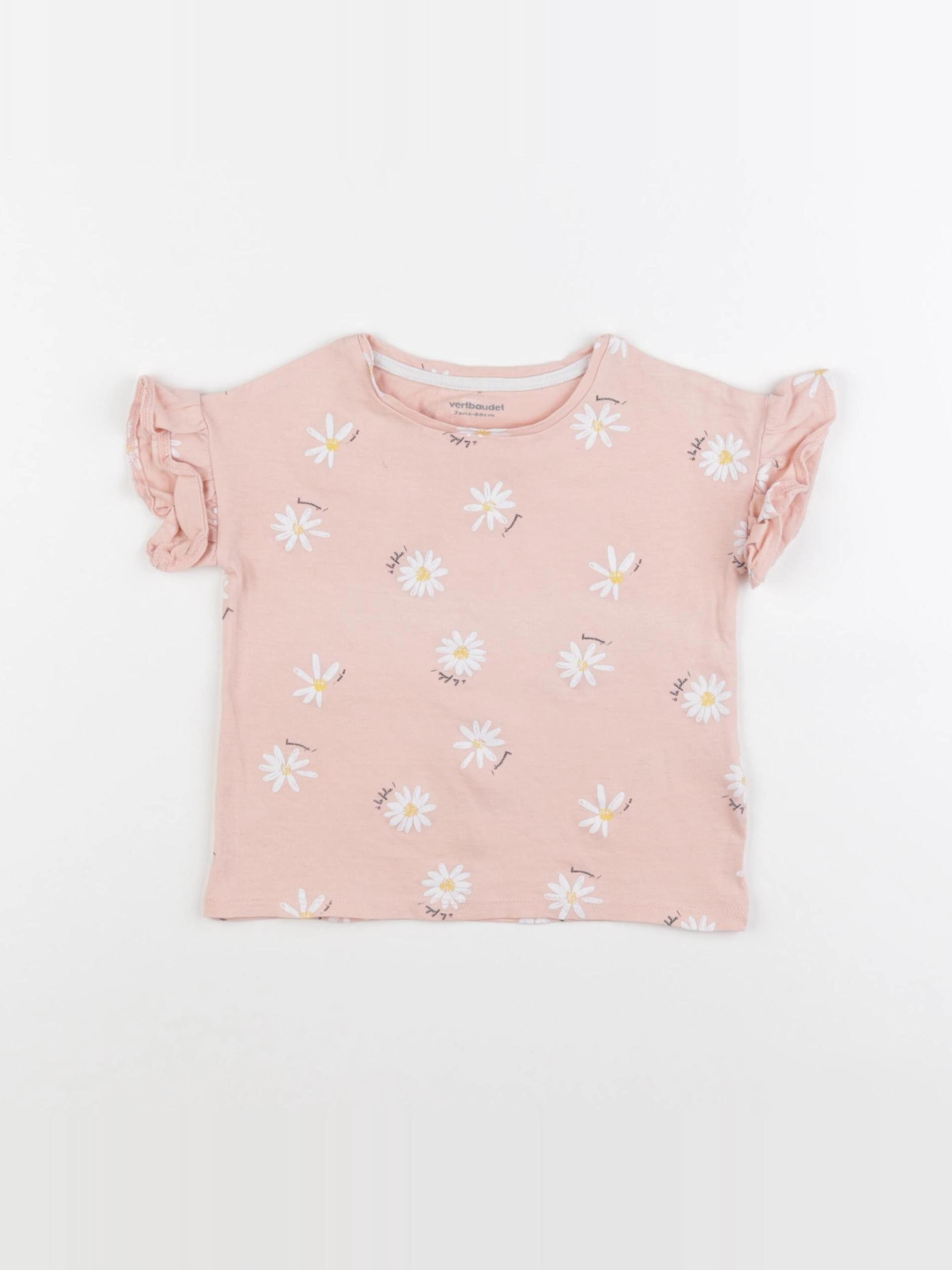 Vertbaudet - tee-shirt rose - 2 ans