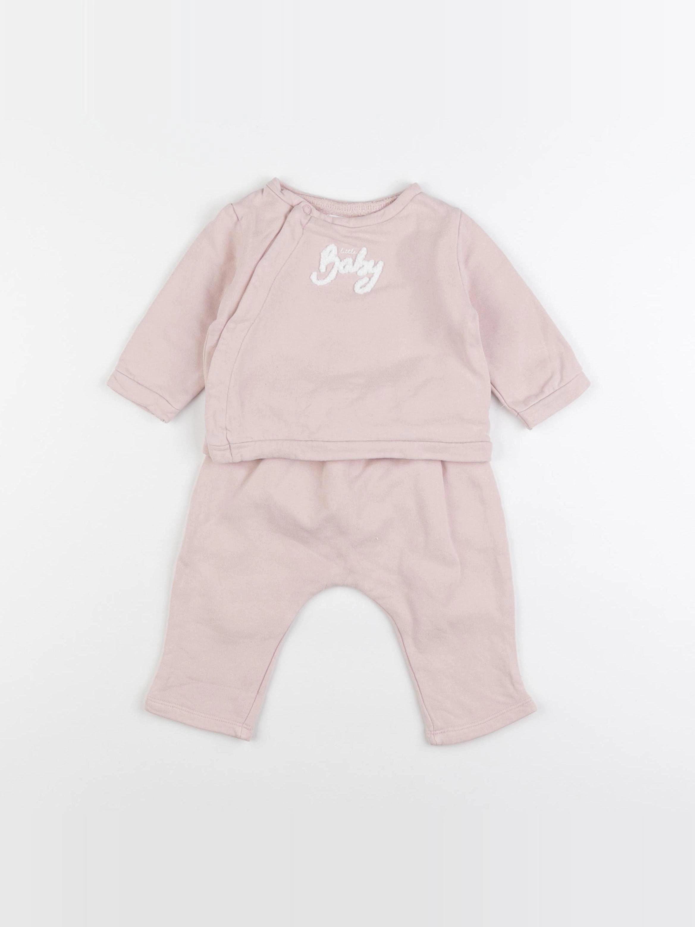 Vertbaudet - ensemble rose - 3 mois