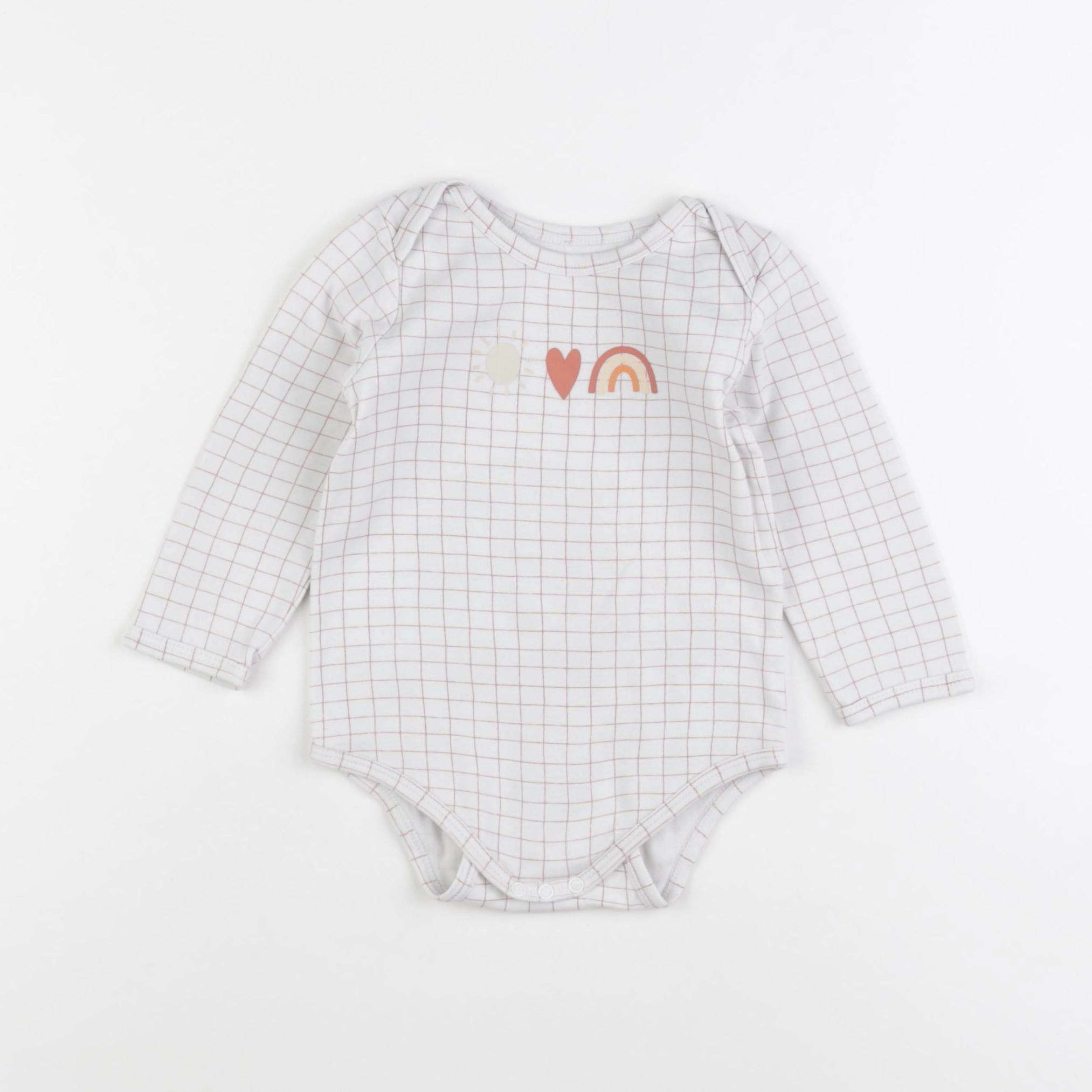 Vertbaudet - body blanc, rouge - 18 mois