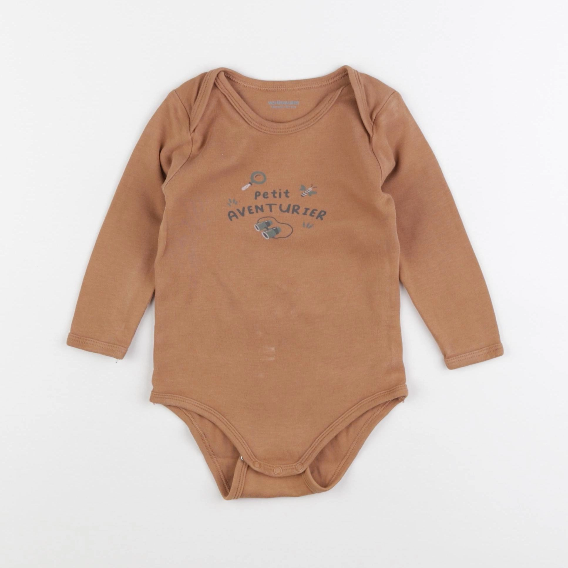 Vertbaudet - body marron - 18 mois