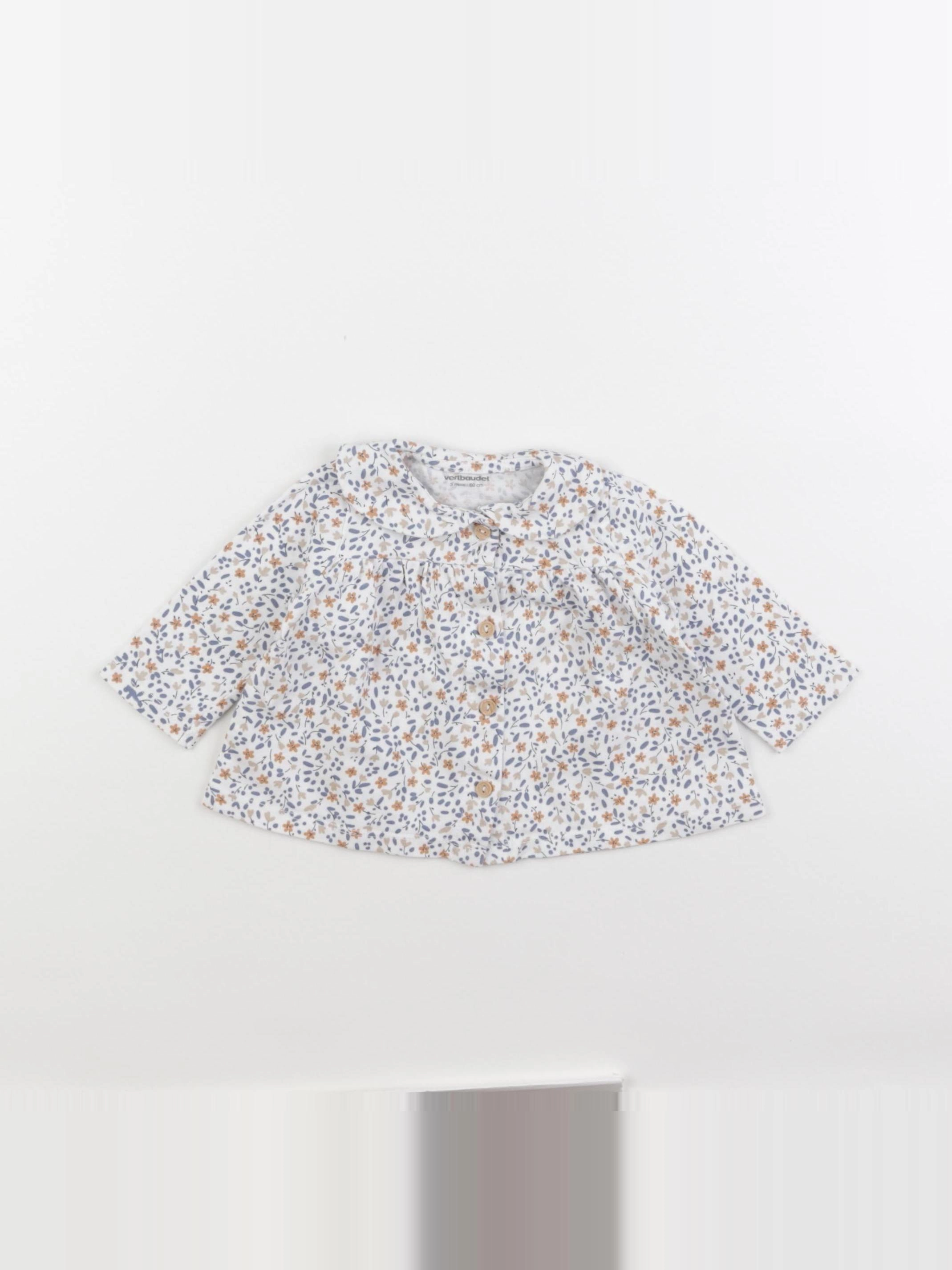 Vertbaudet - tee-shirt blanc, multicolore - 3 mois