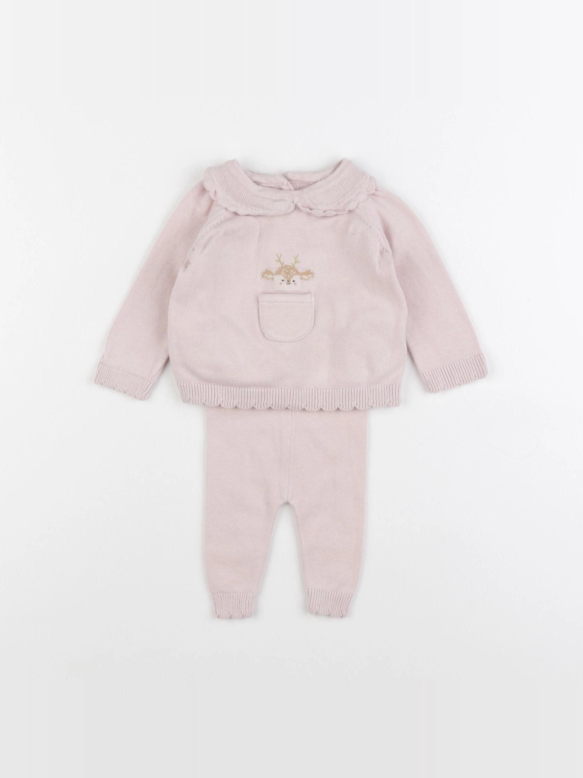 Vertbaudet - ensemble rose - 1 mois
