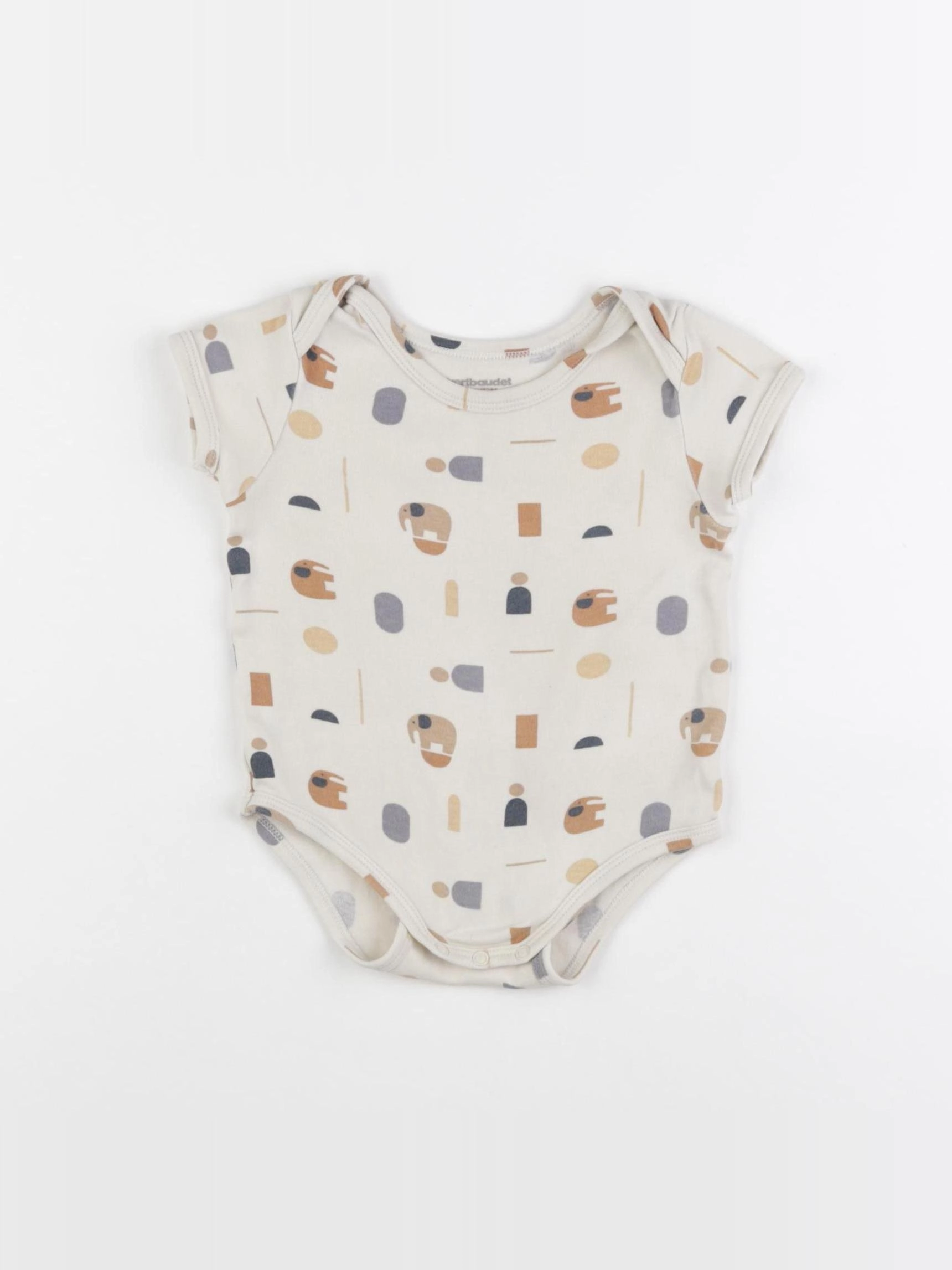 Vertbaudet - body beige, bleu - 12 mois