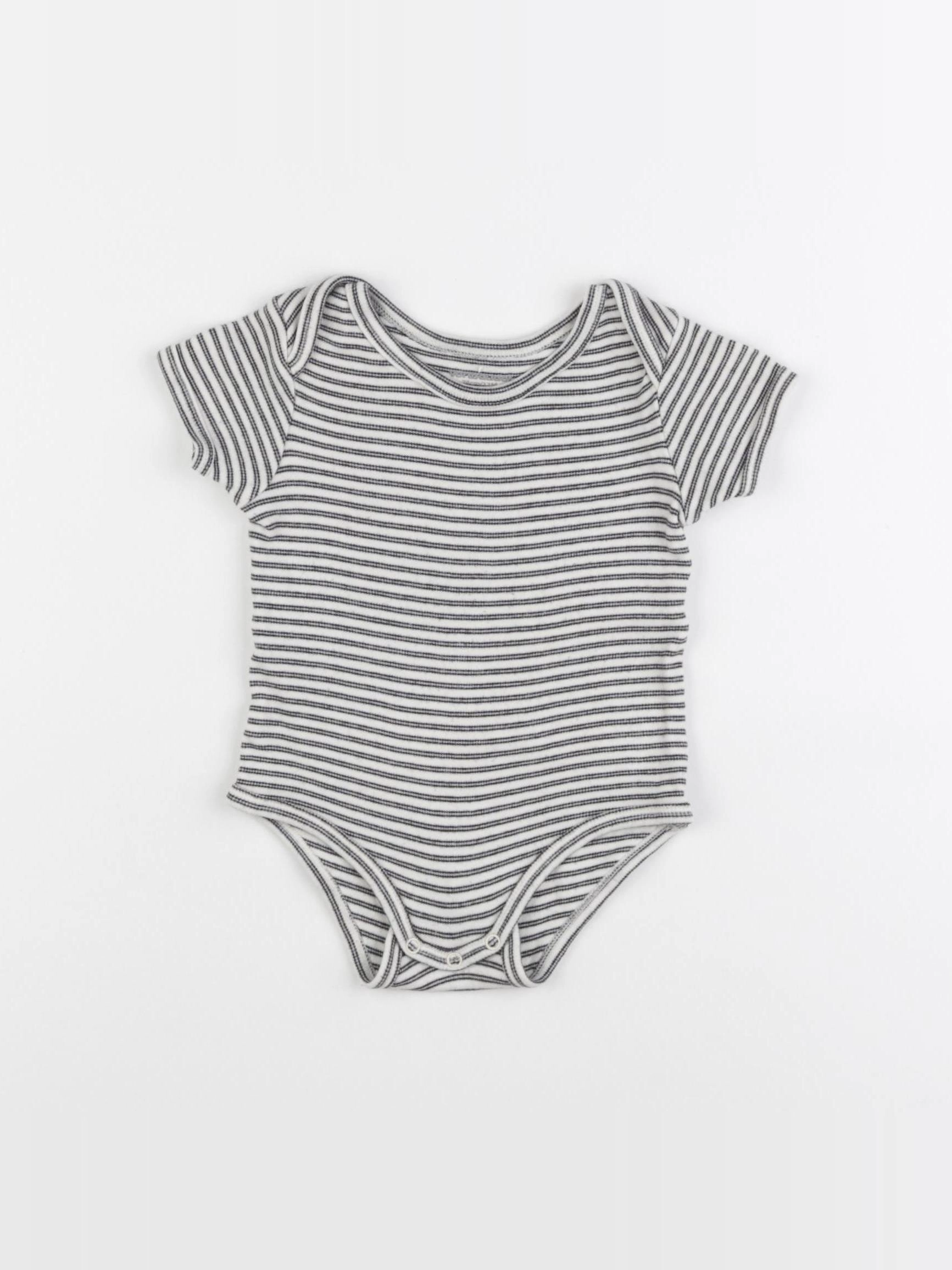 Vertbaudet - body blanc, bleu - 12 mois