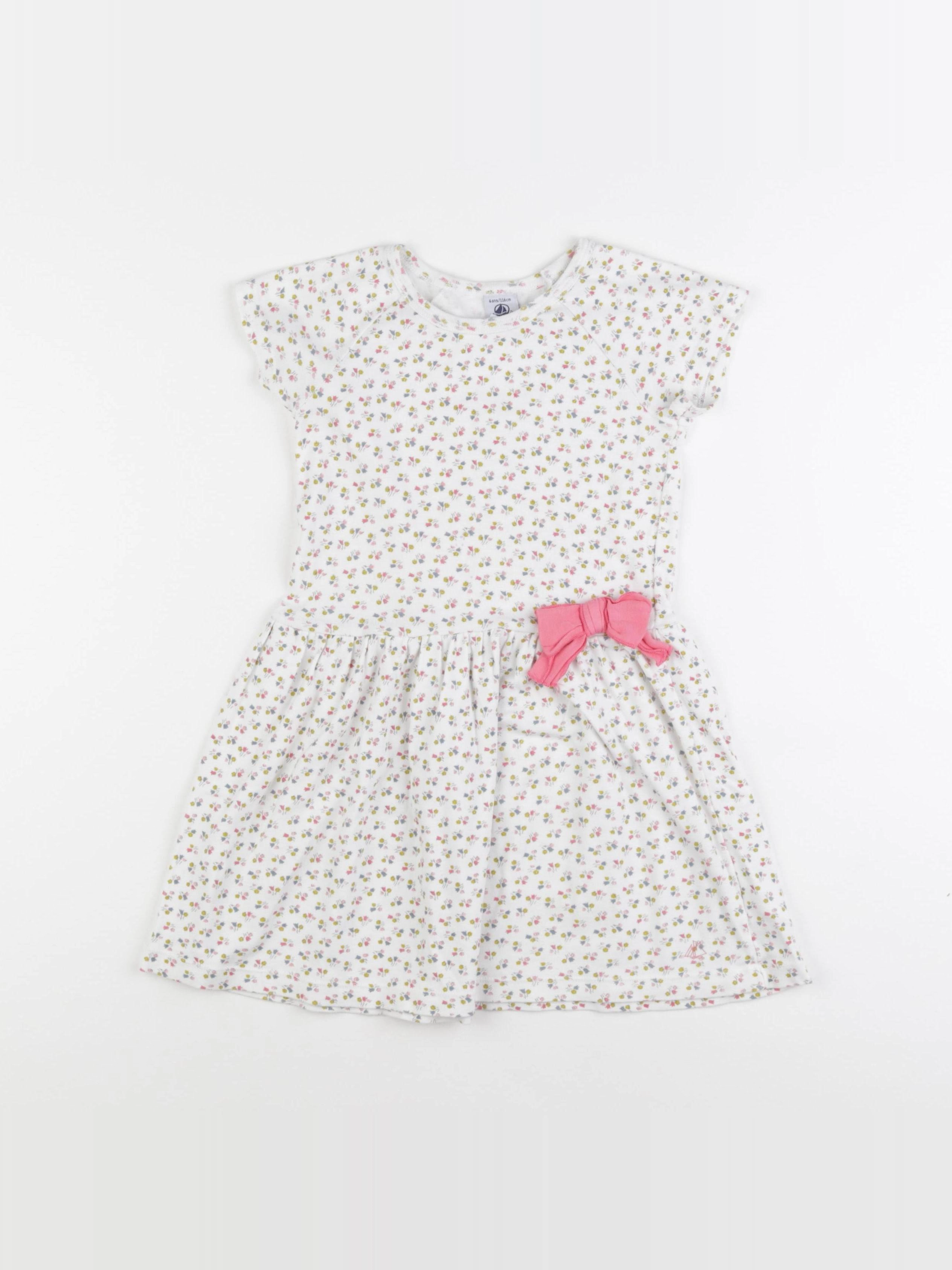 Petit Bateau - robe blanc, multicolore - 6 ans
