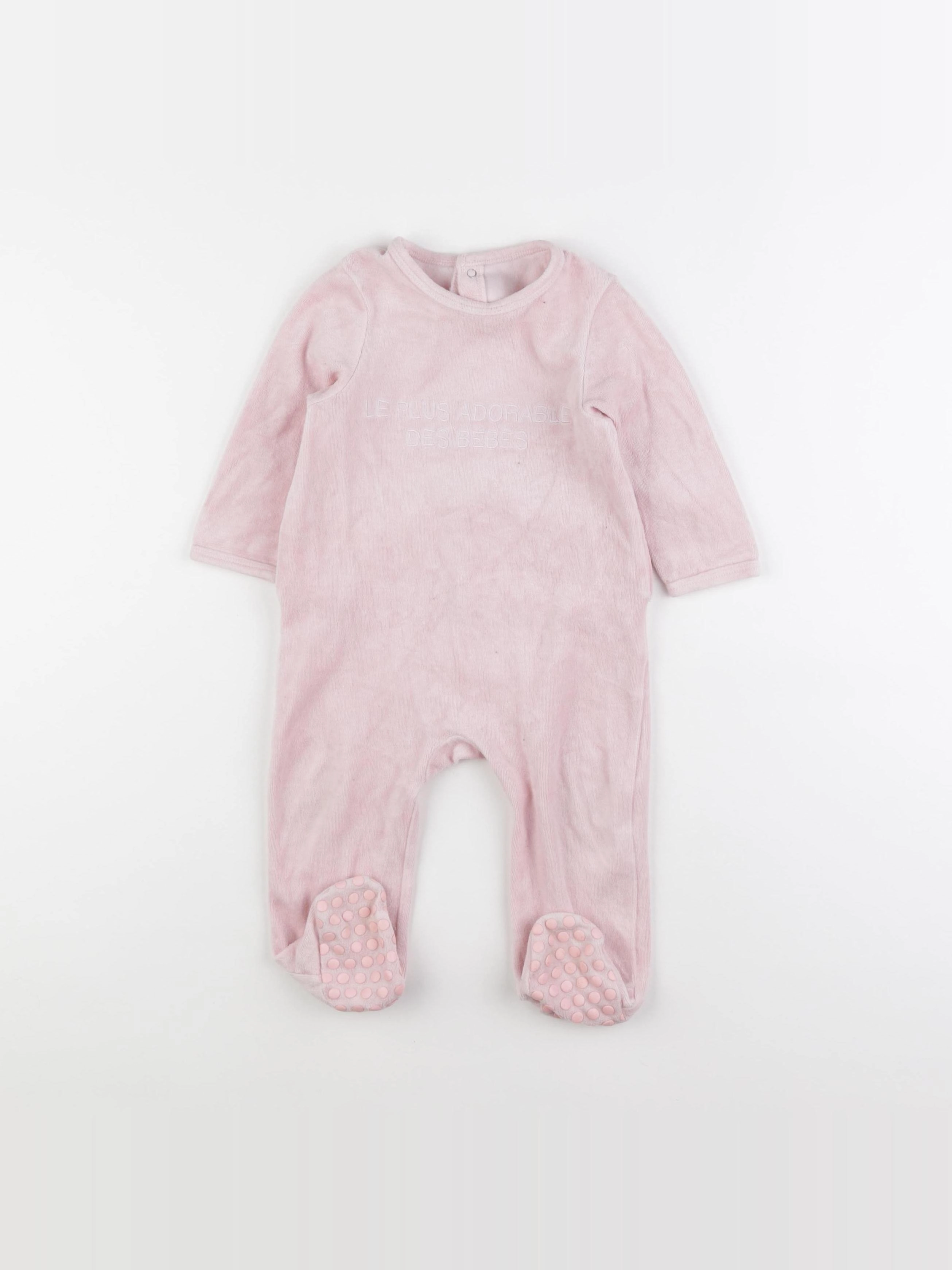 Vertbaudet - pyjama velours rose - 12 mois