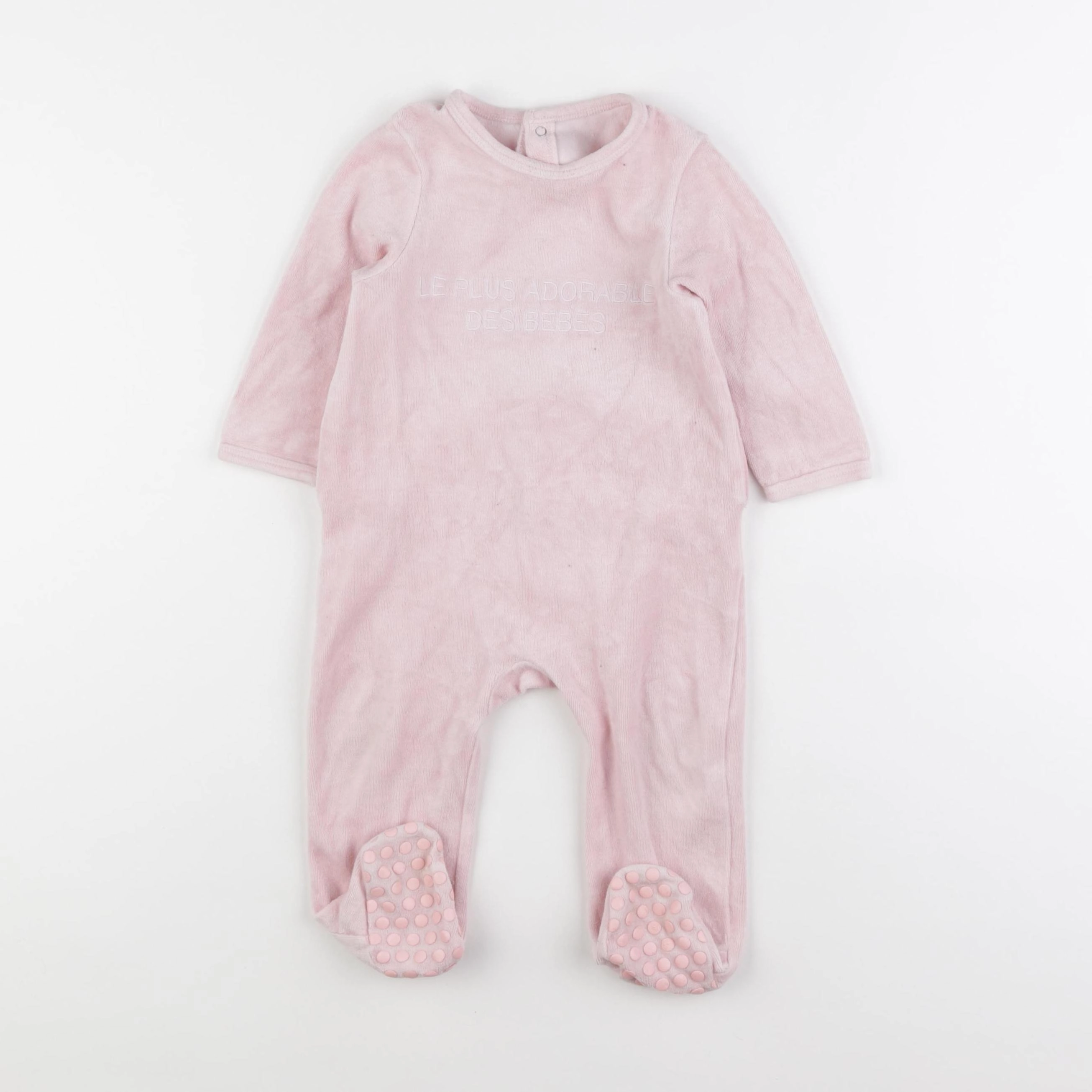 Vertbaudet - pyjama velours rose - 12 mois