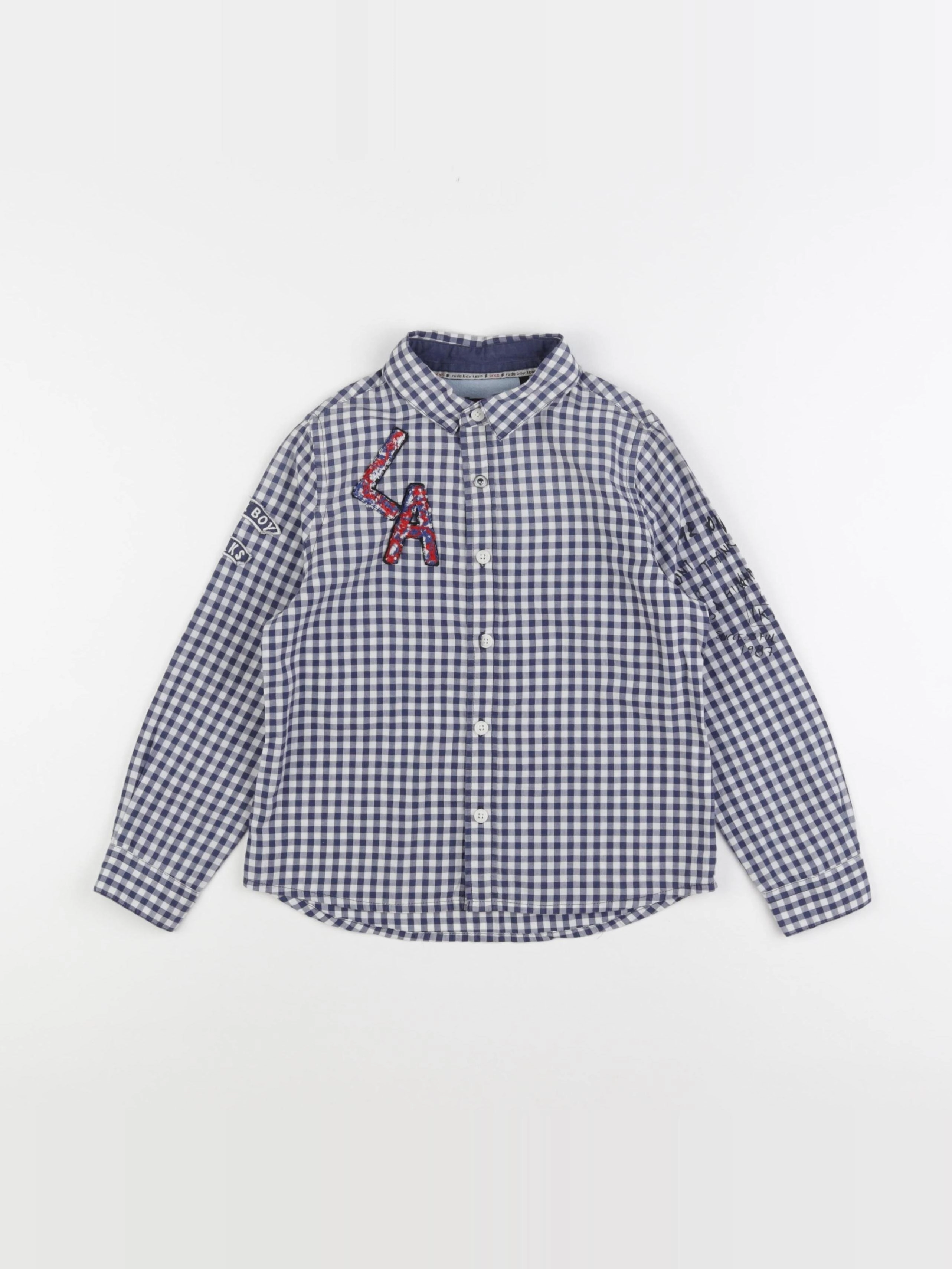 IKKS - chemise imprimé au dos bleu, blanc - 4 ans
