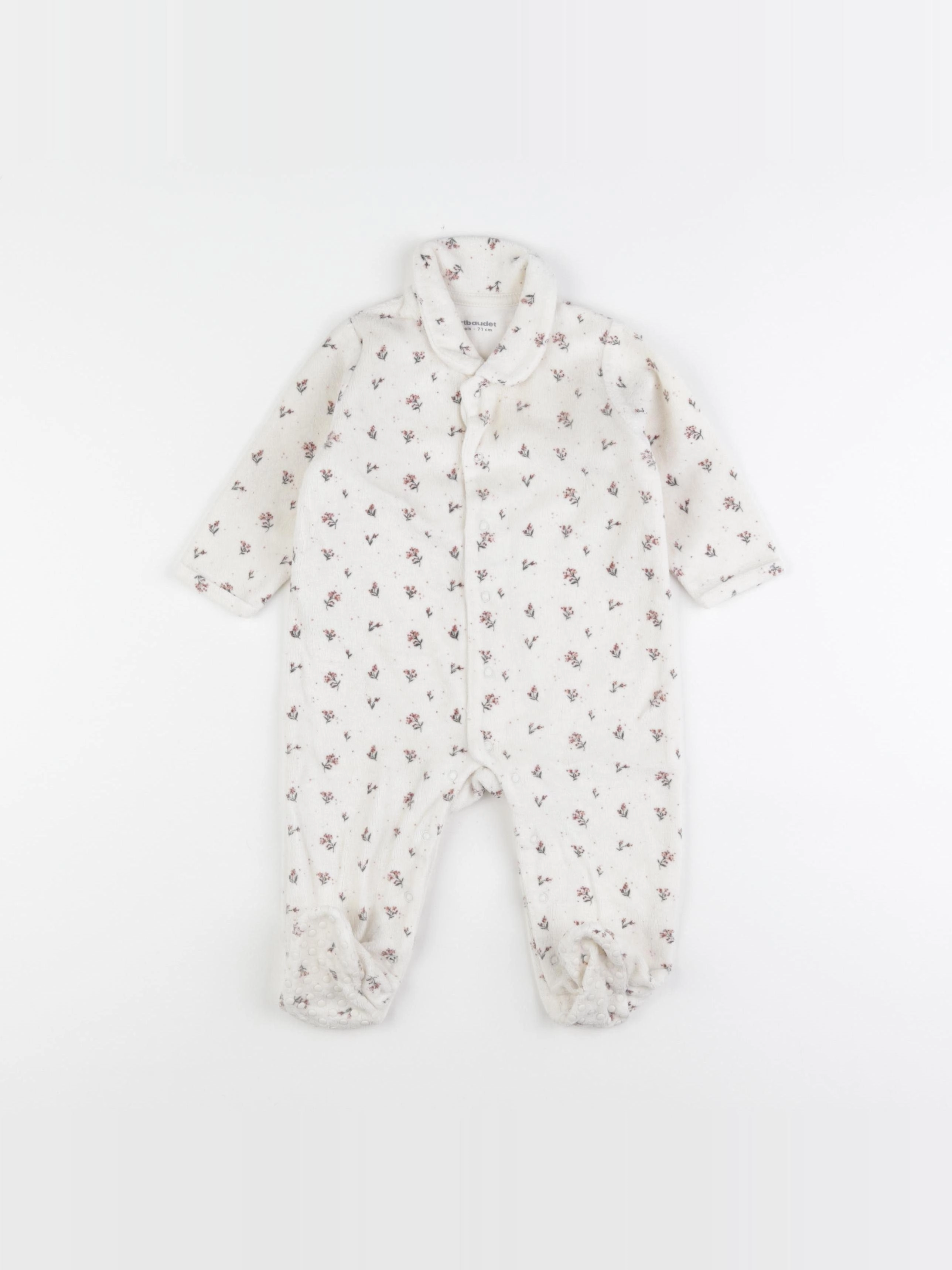 Vertbaudet - pyjama velours beige - 9 mois
