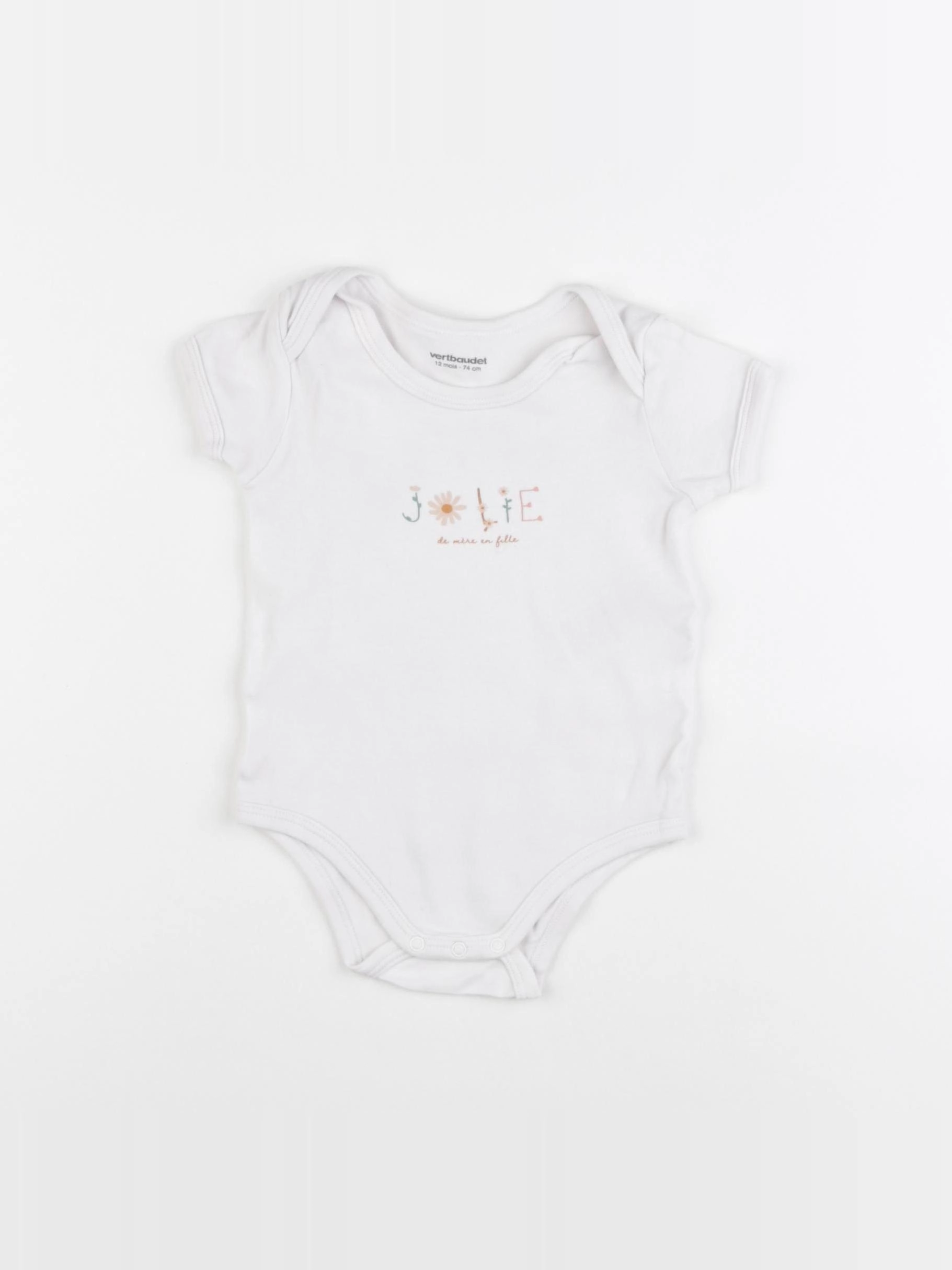 Vertbaudet - body blanc - 12 mois