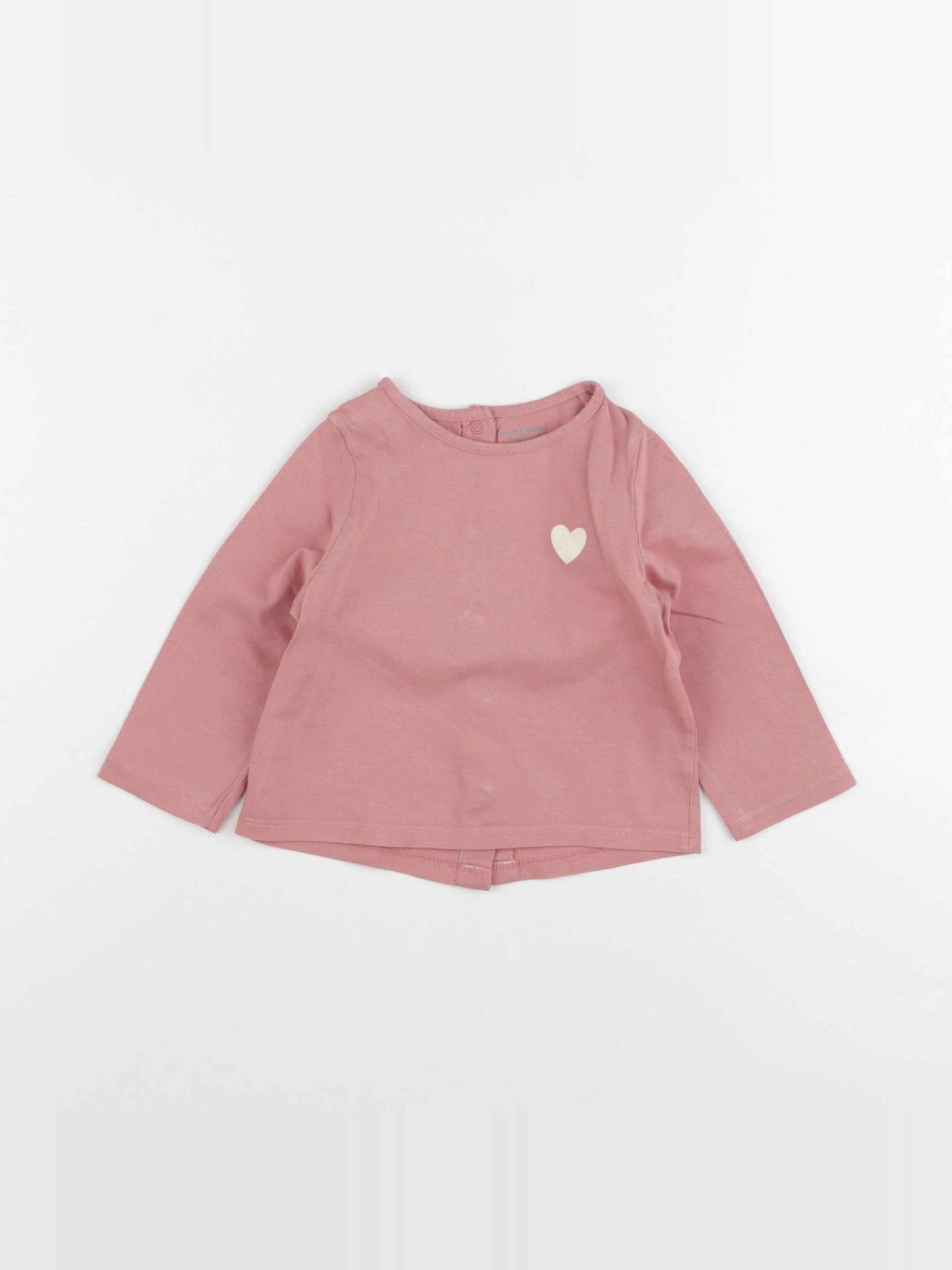 Vertbaudet - tee-shirt rose - 9 mois