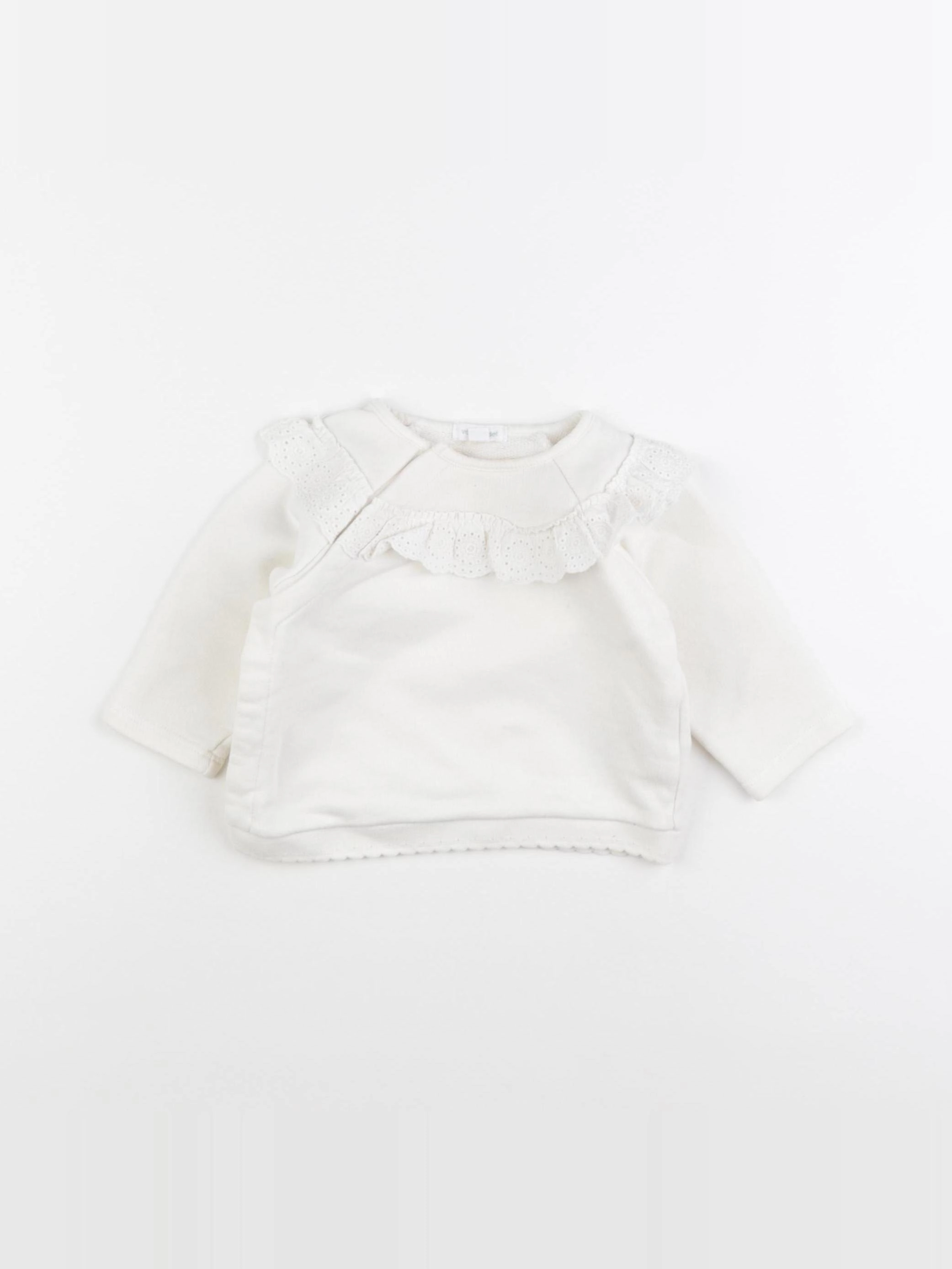 Vertbaudet - sweat blanc - 6 mois