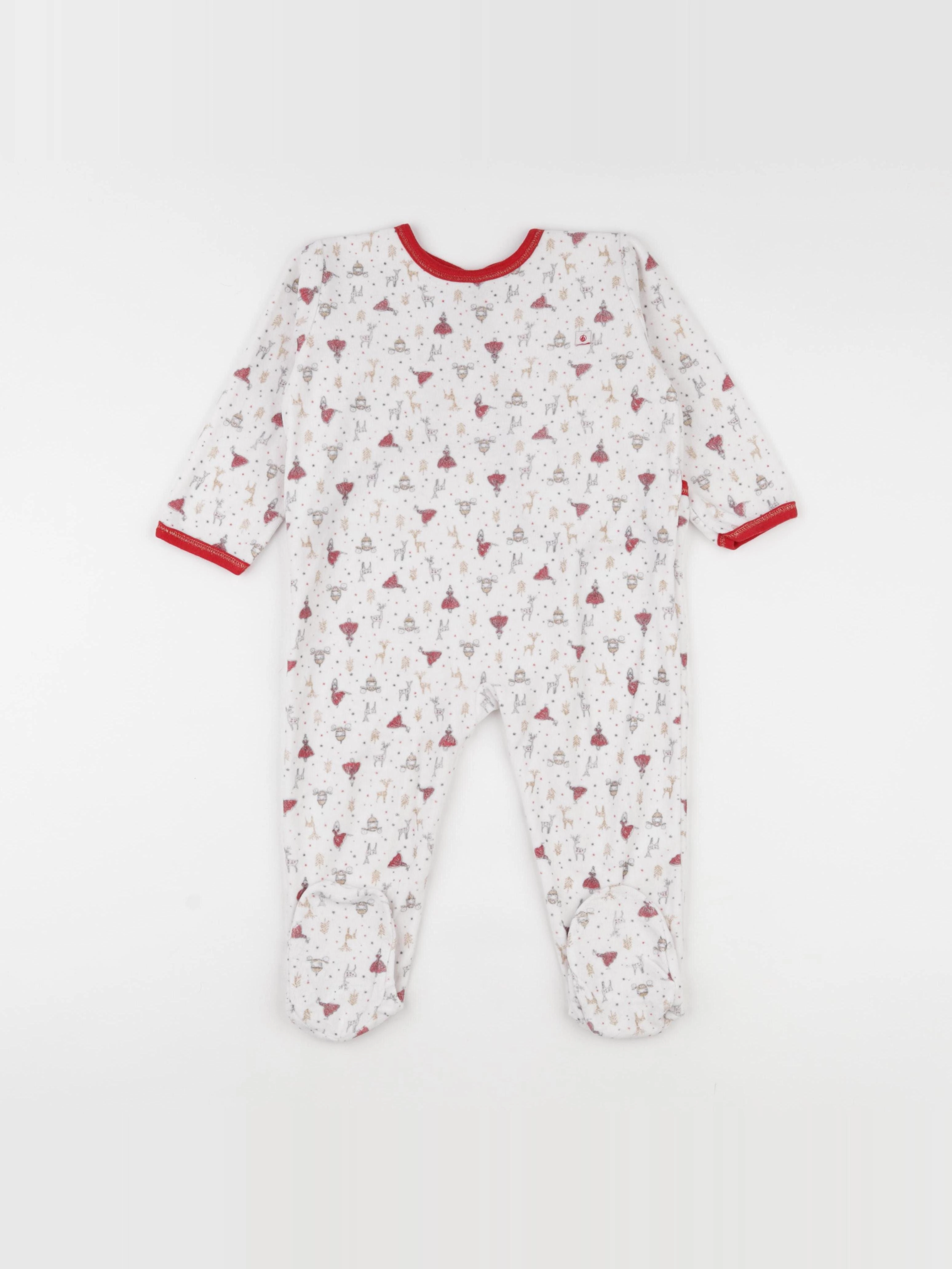Petit Bateau - pyjama velours blanc - 24 mois