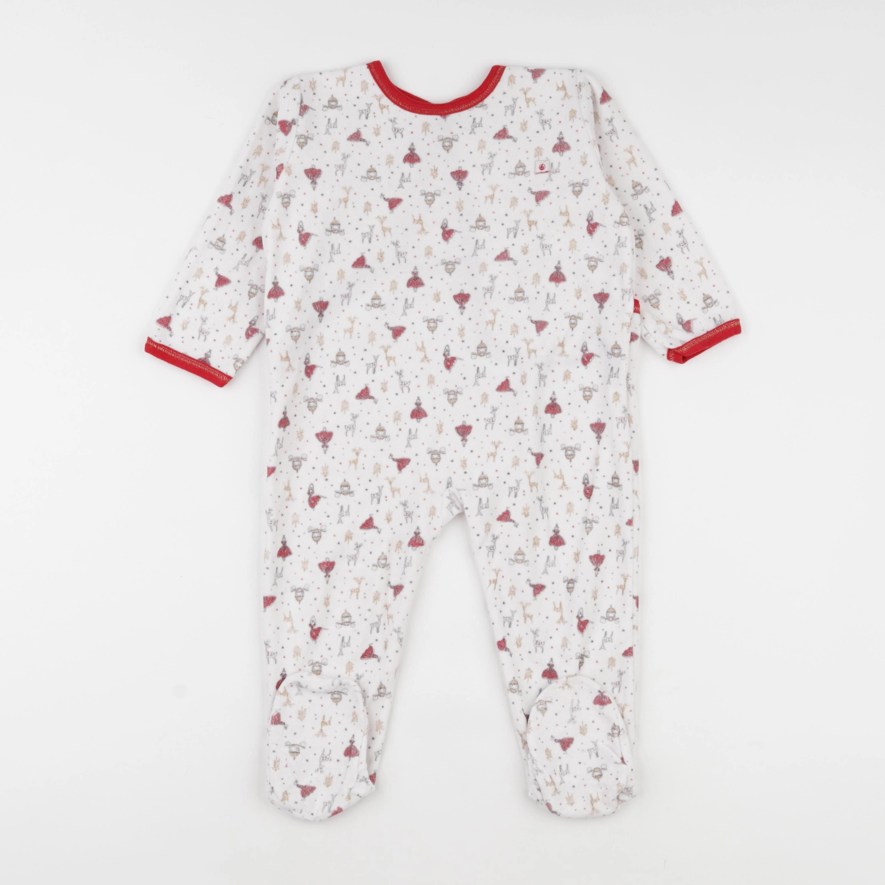 Petit Bateau - pyjama velours blanc - 24 mois