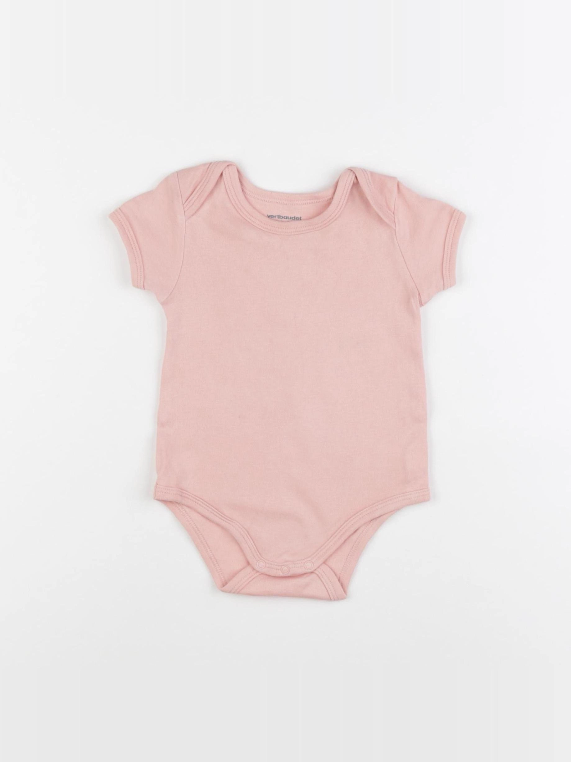 Vertbaudet - body rose - 12 mois