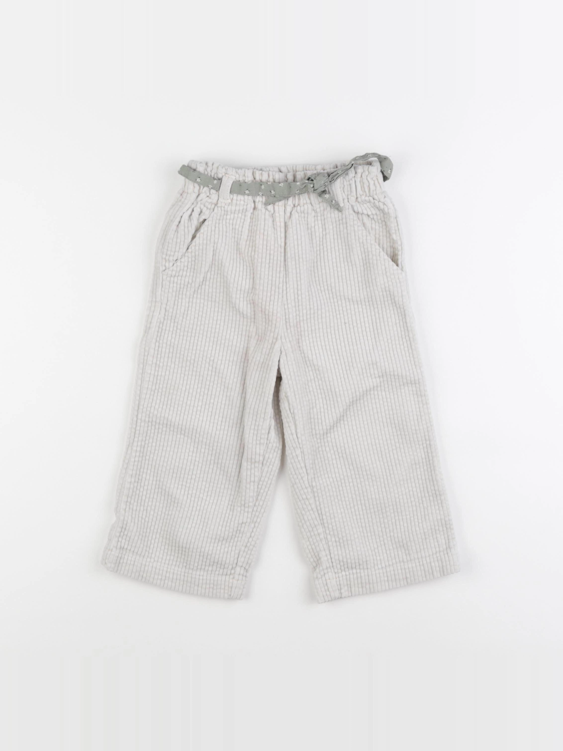 Vertbaudet - pantalon blanc - 24 mois