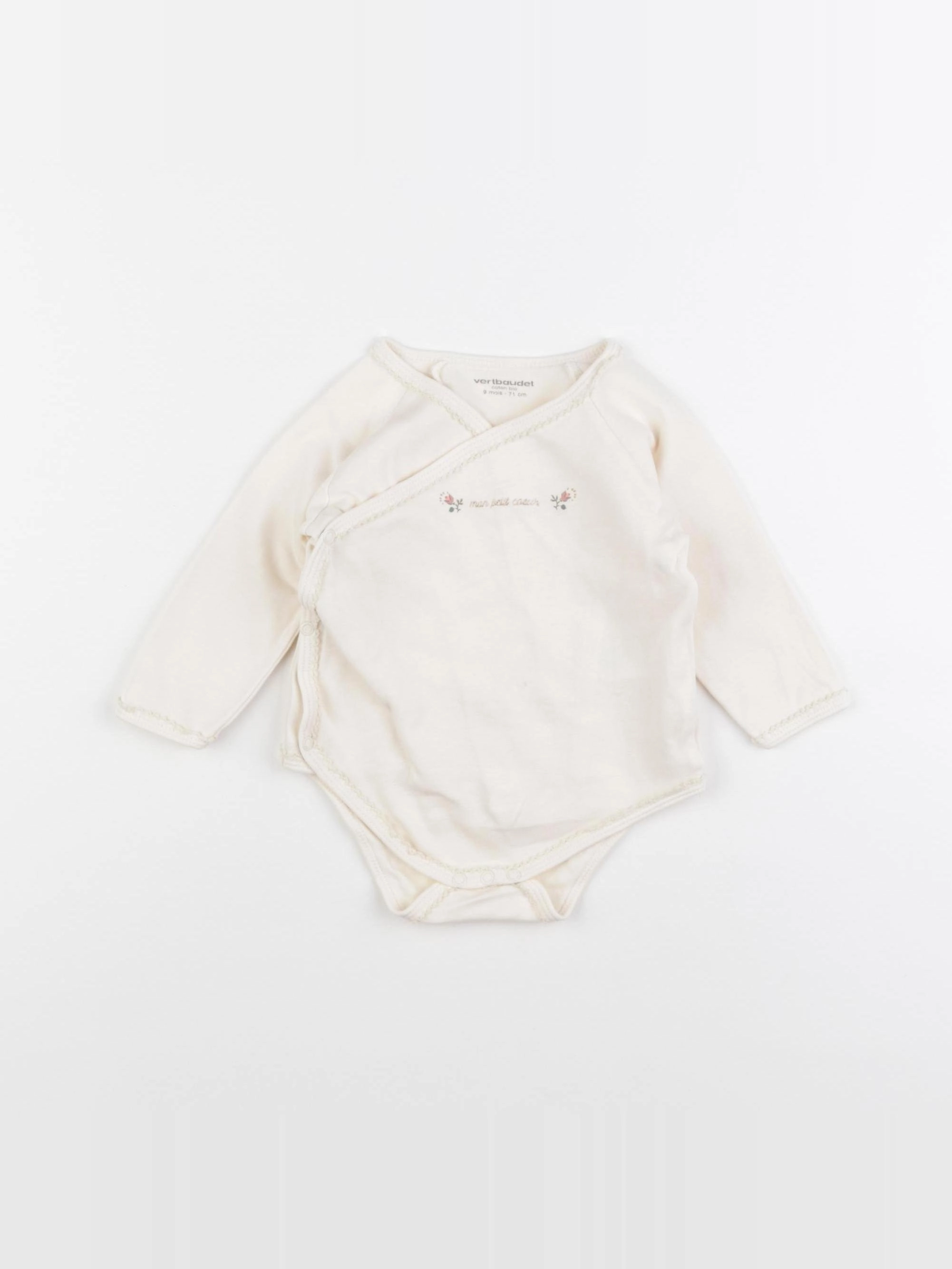 Vertbaudet - body beige - 9 mois