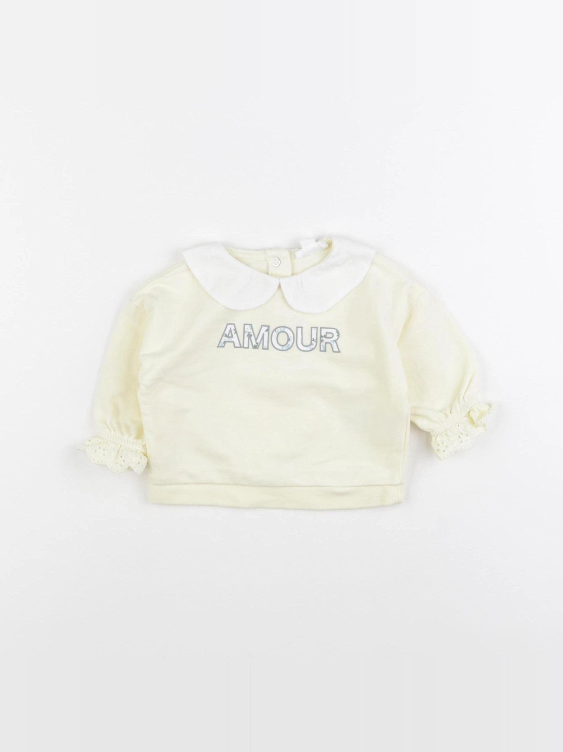 Vertbaudet - sweat jaune - 3 mois