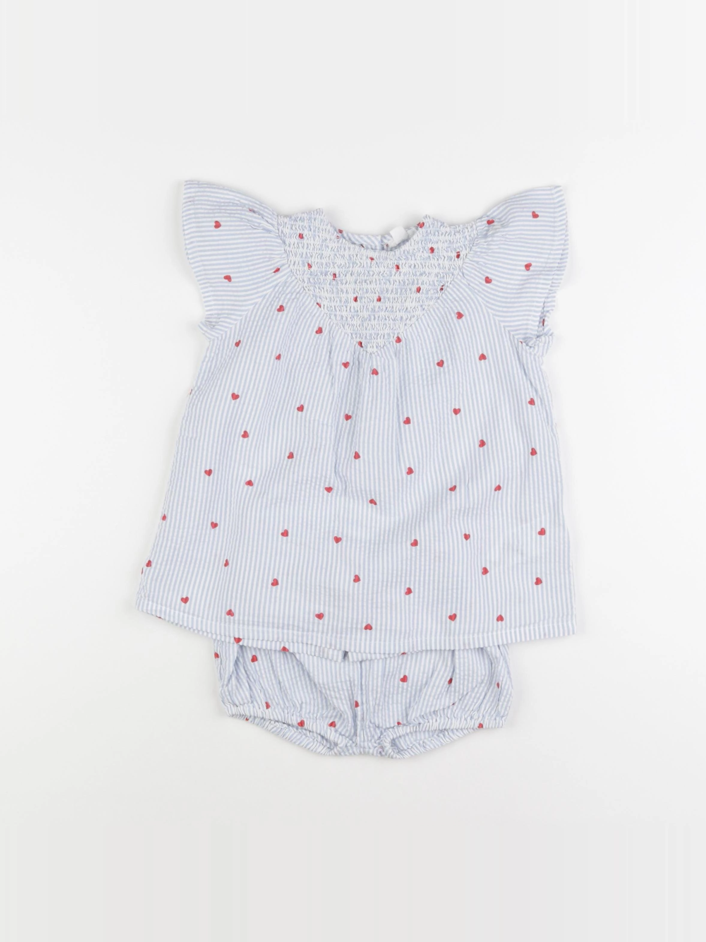 Vertbaudet - robe blanc, bleu - 12 mois