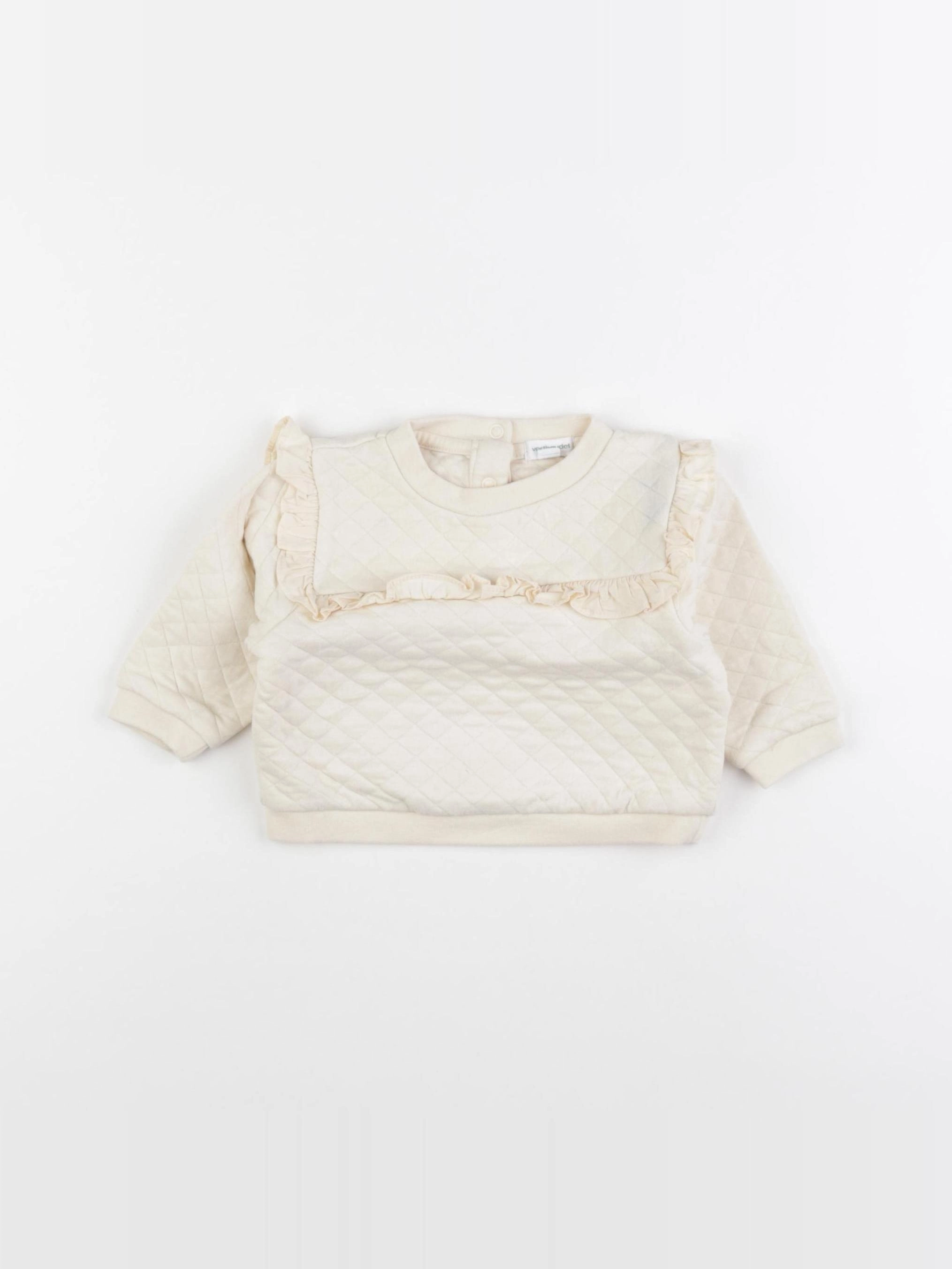 Vertbaudet - sweat beige - 3 mois