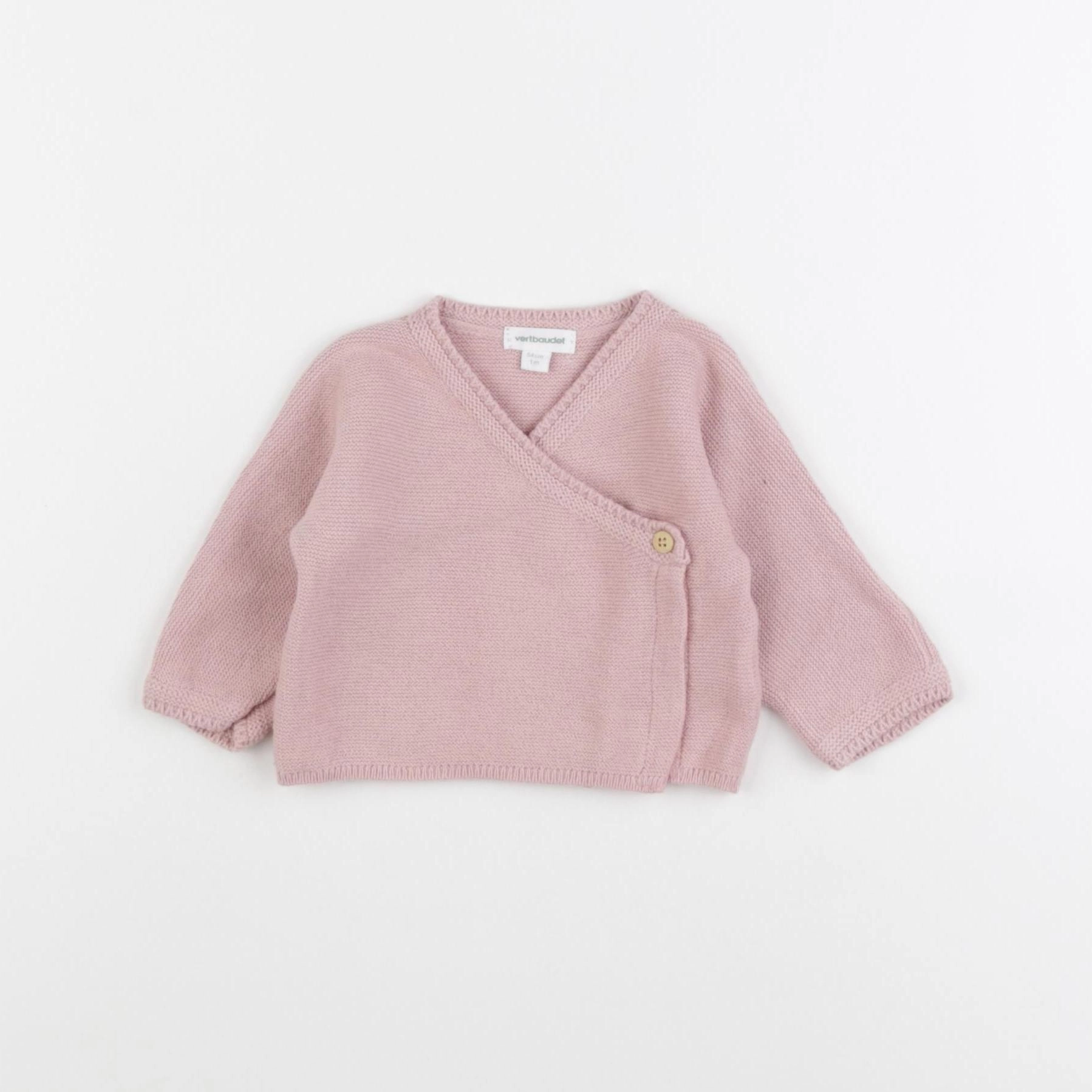 Vertbaudet - gilet rose - 1 mois