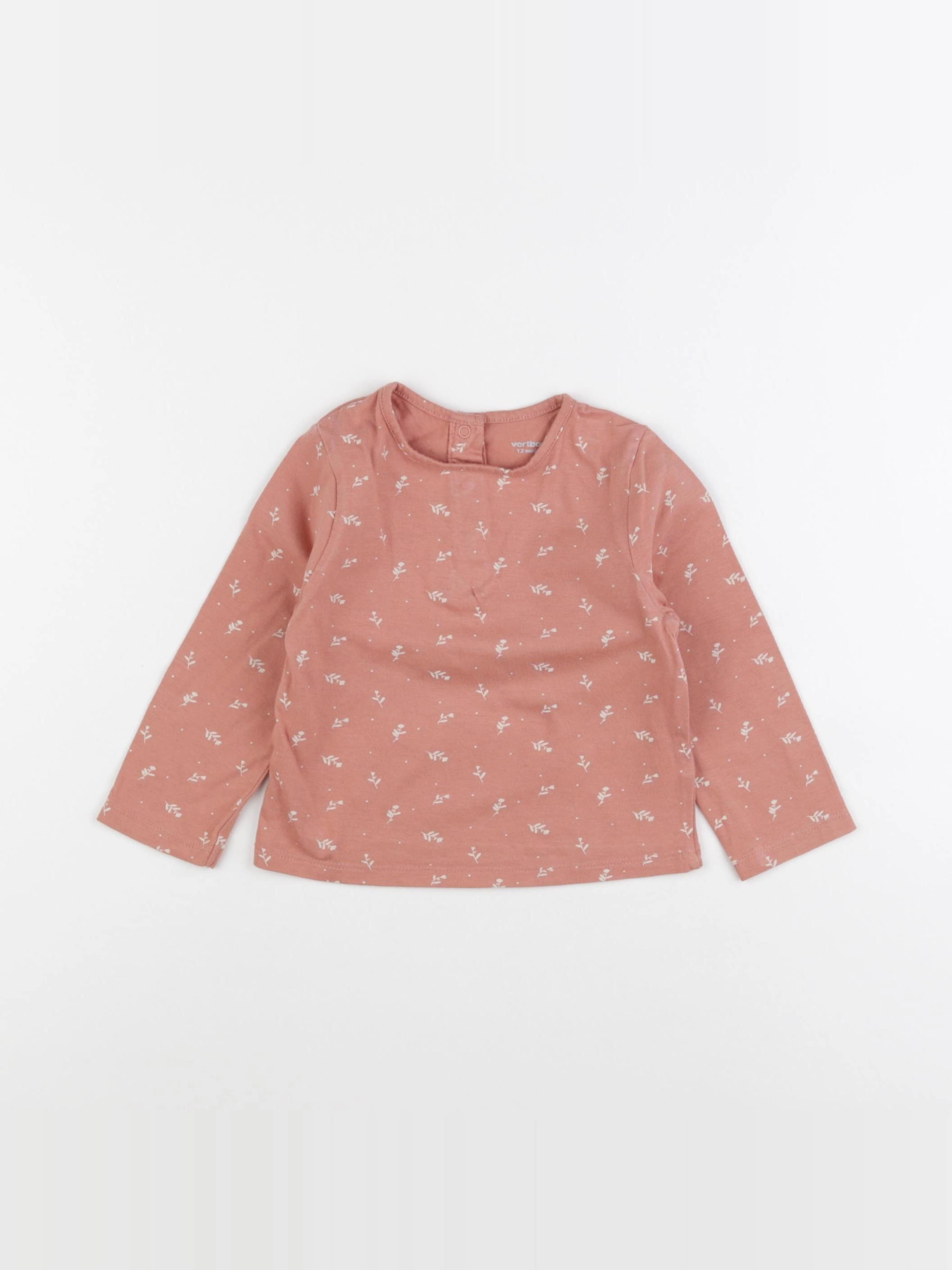 Vertbaudet - tee-shirt rose - 12 mois