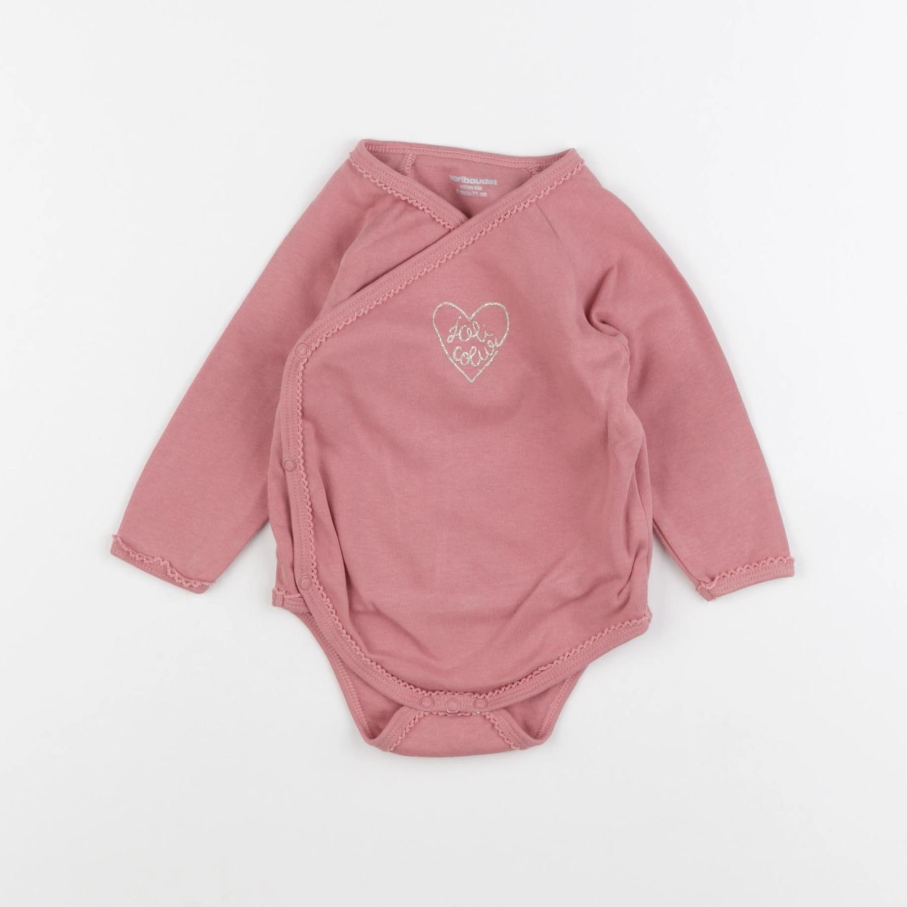 Vertbaudet - body rose - 9 mois