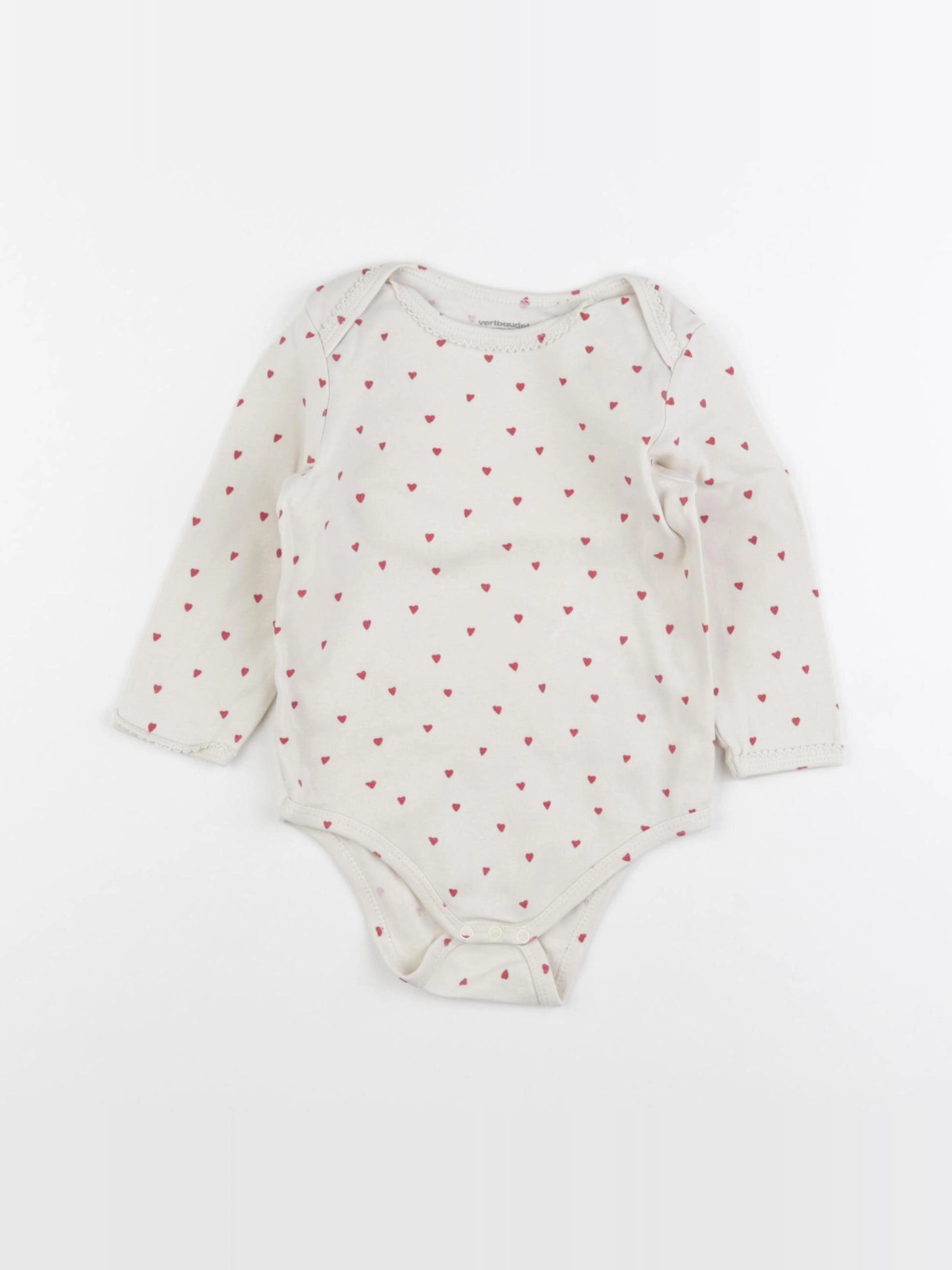 Vertbaudet - body beige, rouge - 24 mois
