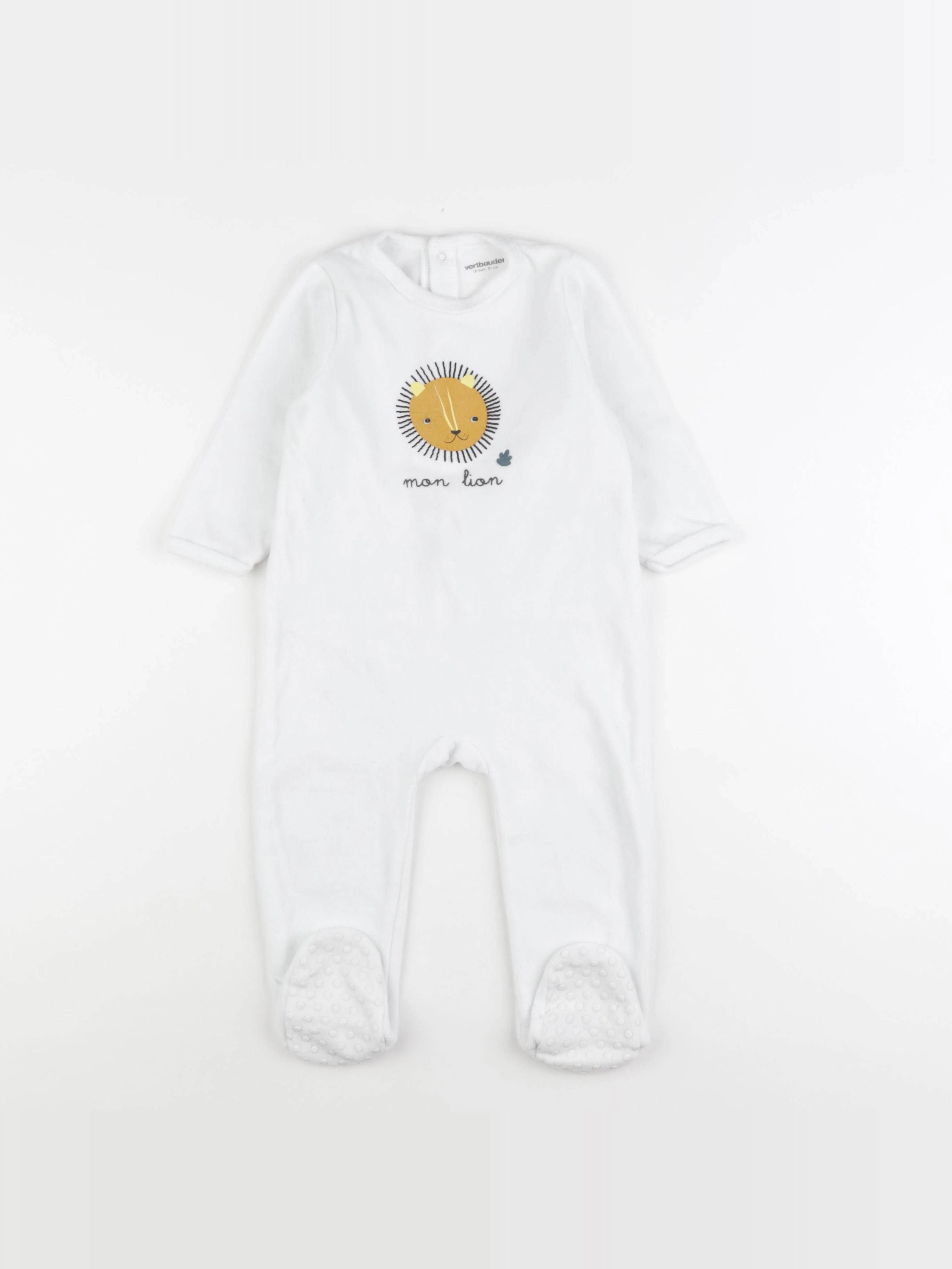 Vertbaudet - pyjama velours blanc - 18 mois