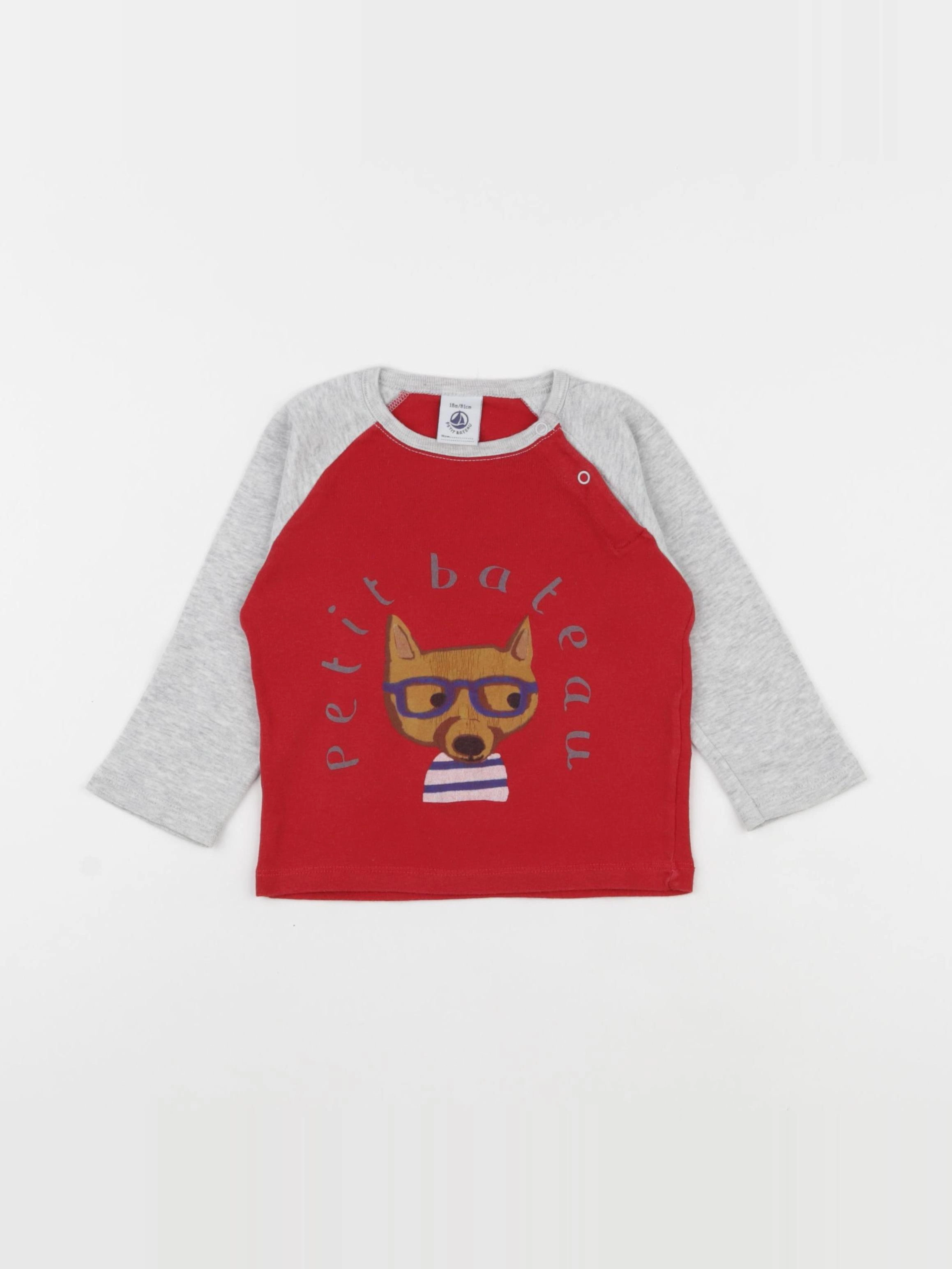 Petit Bateau - tee-shirt rouge - 18 mois