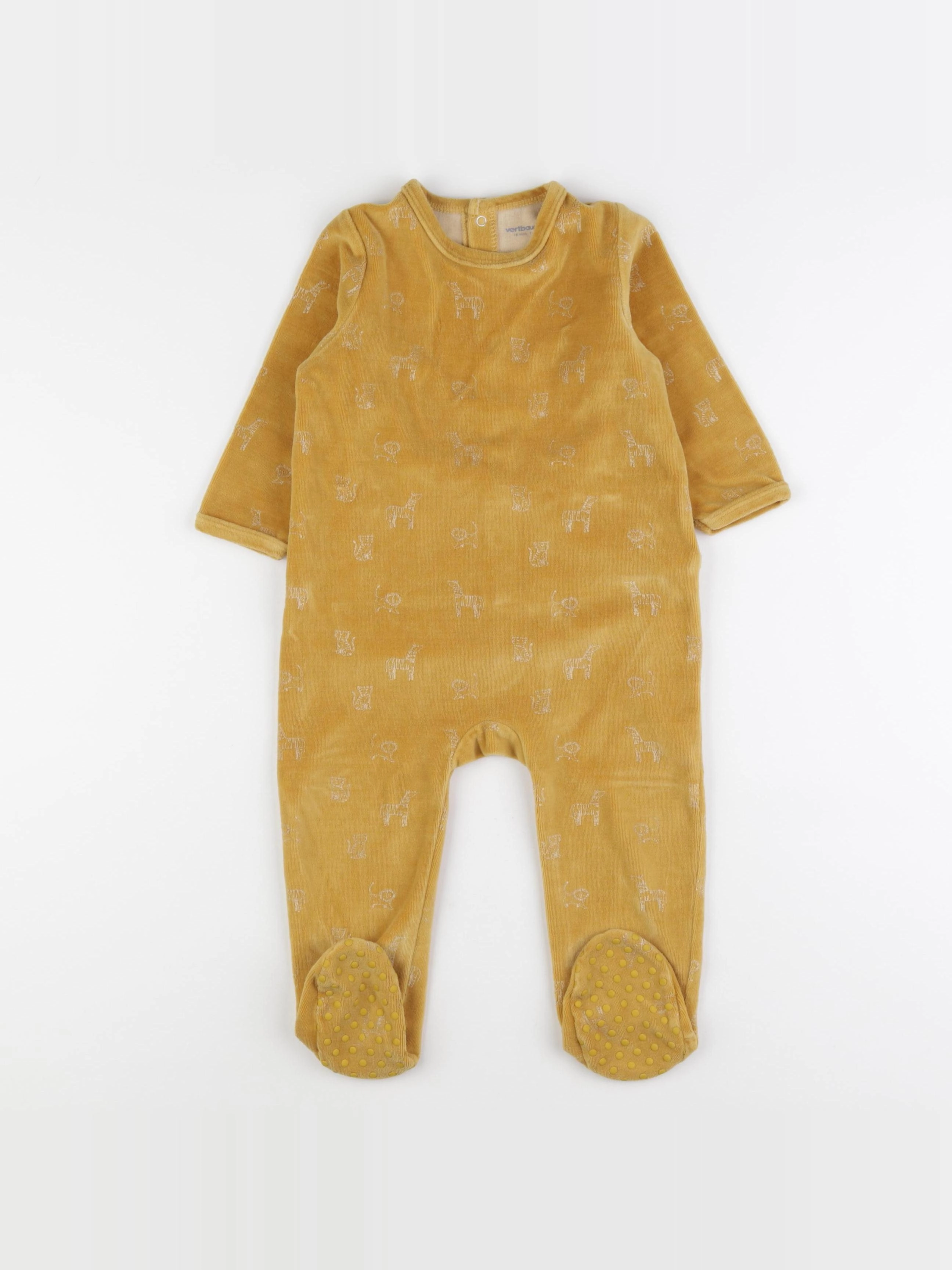 Vertbaudet - pyjama velours jaune - 18 mois