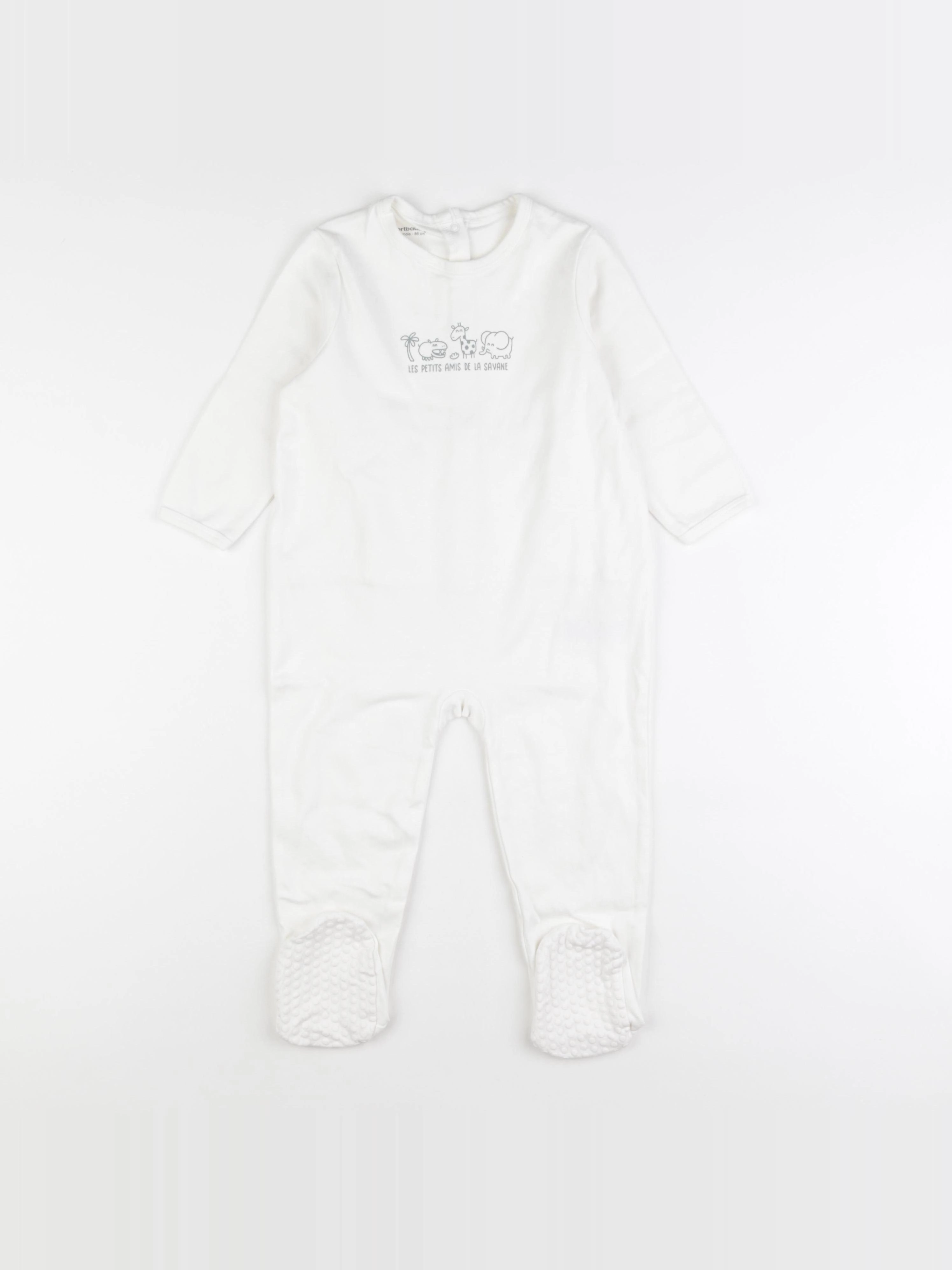 Vertbaudet - pyjama coton blanc - 24 mois