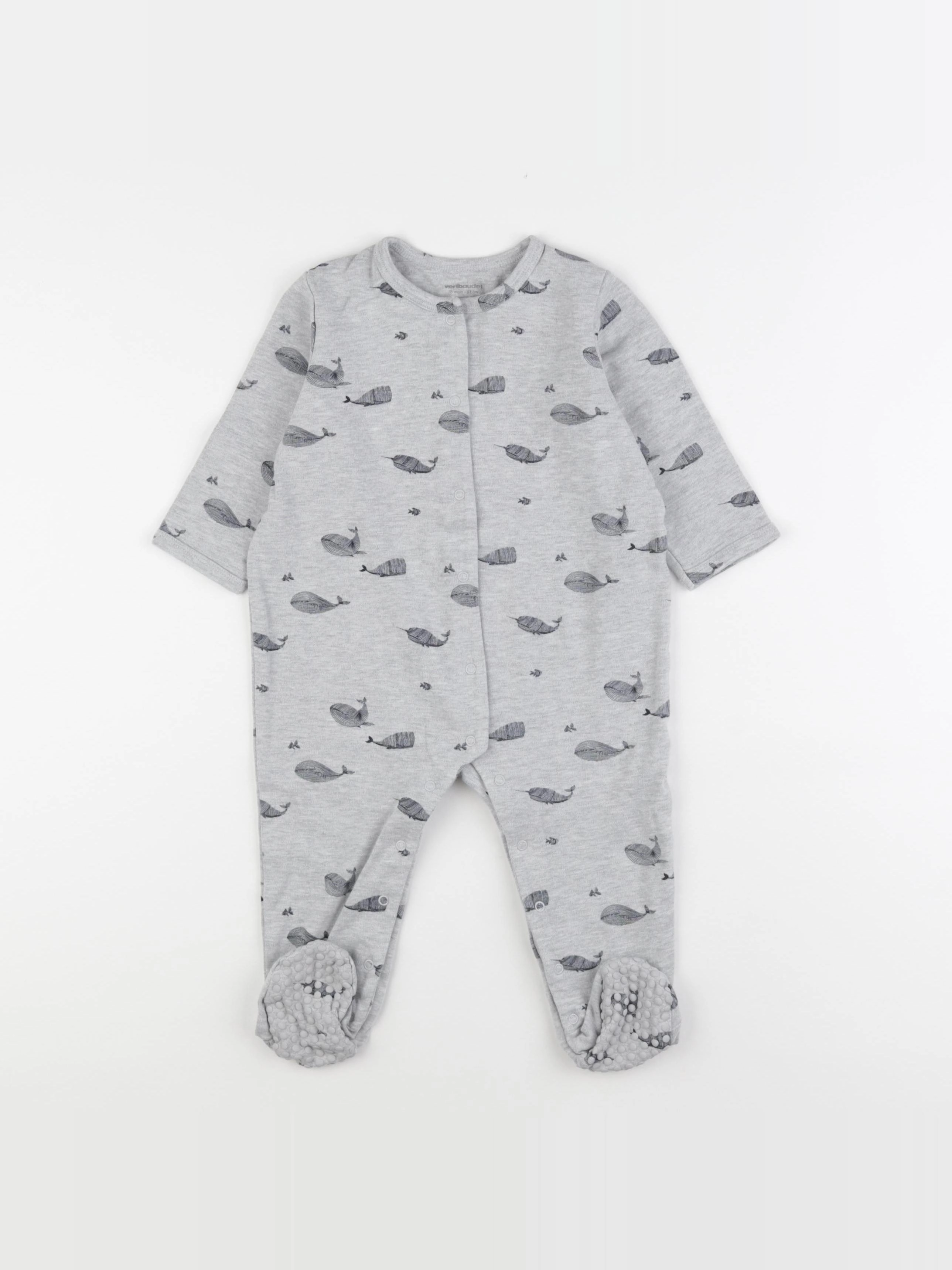 Vertbaudet - pyjama coton gris - 18 mois