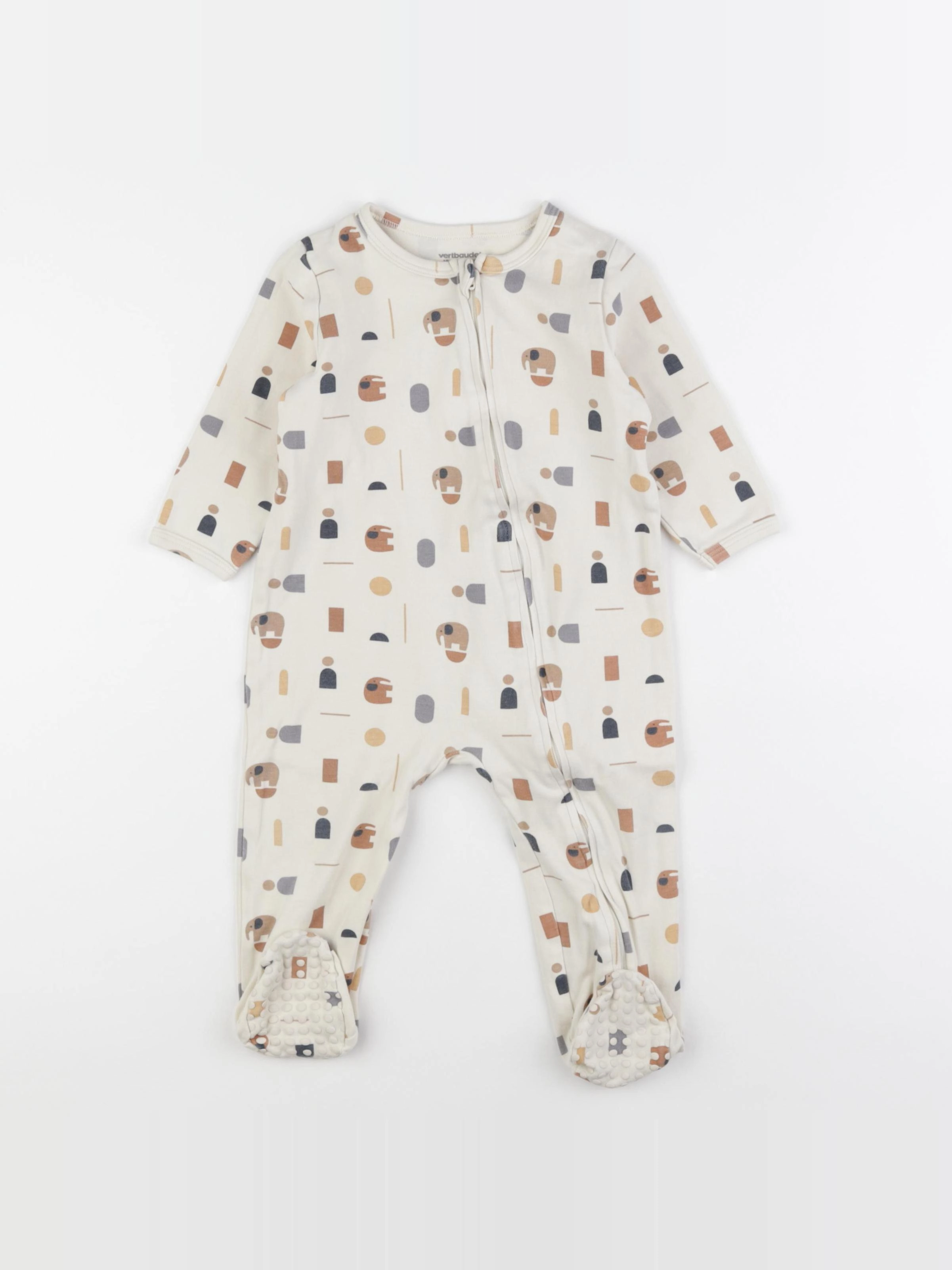 Vertbaudet - pyjama coton beige - 18 mois