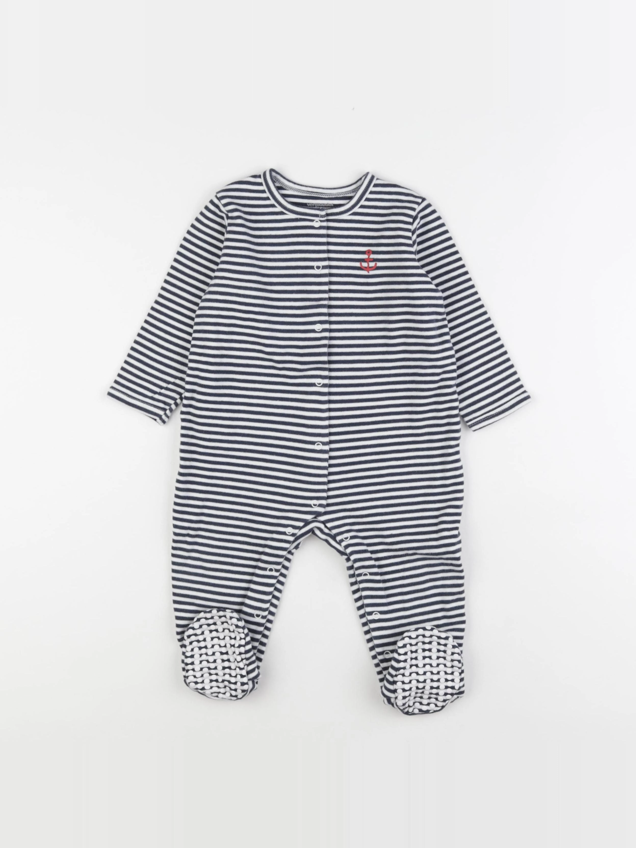 Vertbaudet - pyjama coton blanc, bleu - 18 mois