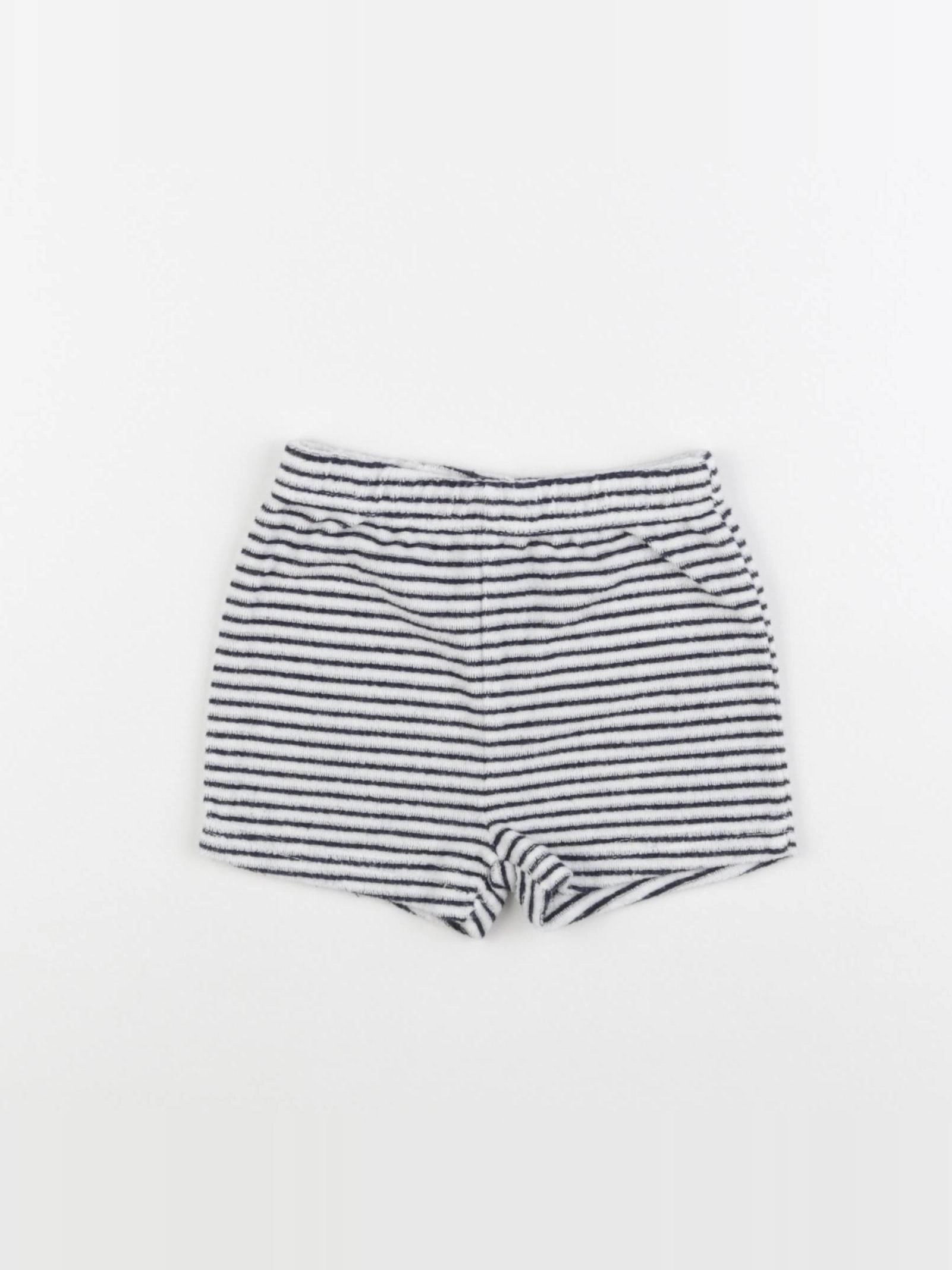 Vertbaudet - short bleu, blanc - 18 mois