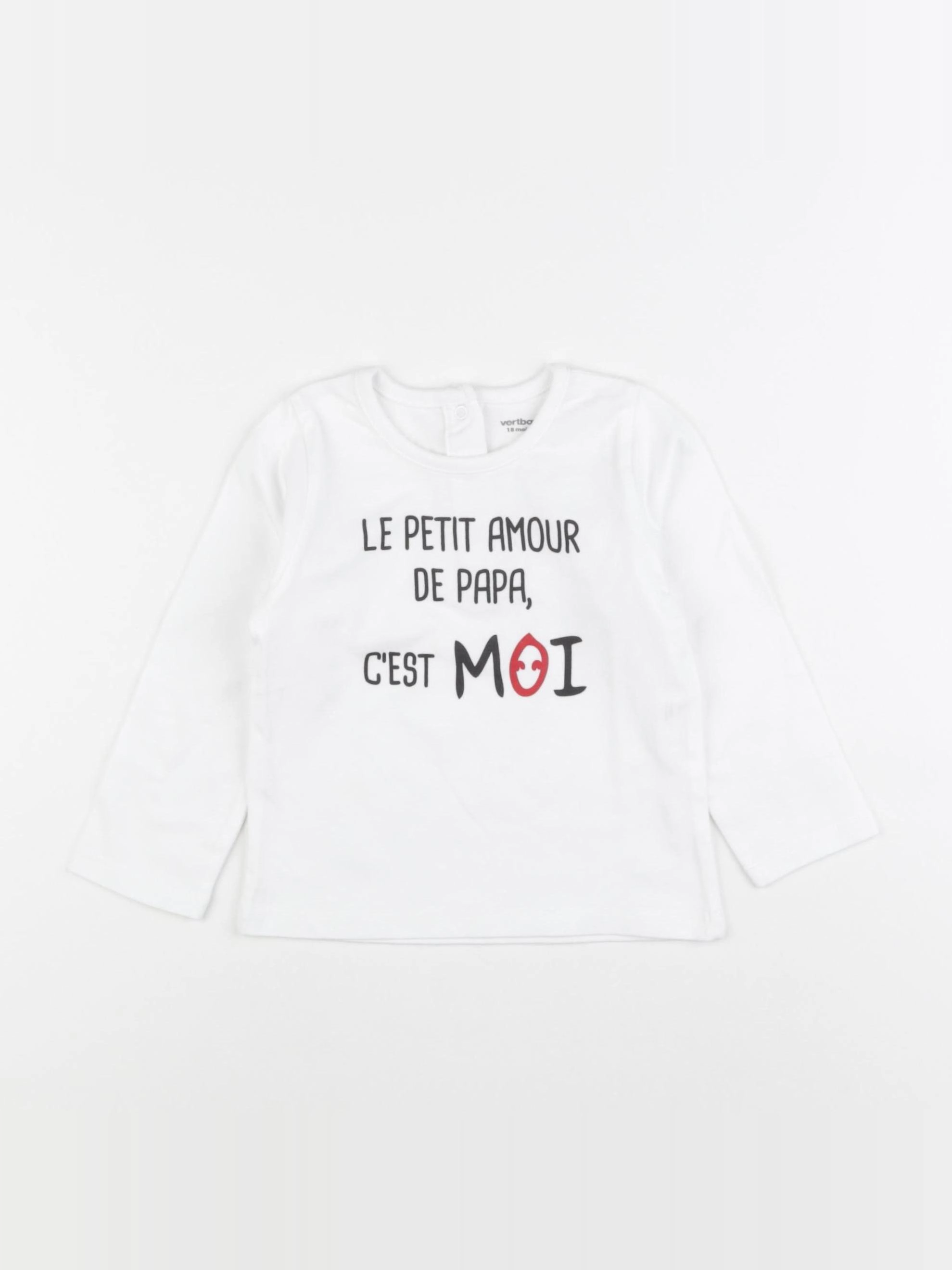 Vertbaudet - tee-shirt blanc - 18 mois
