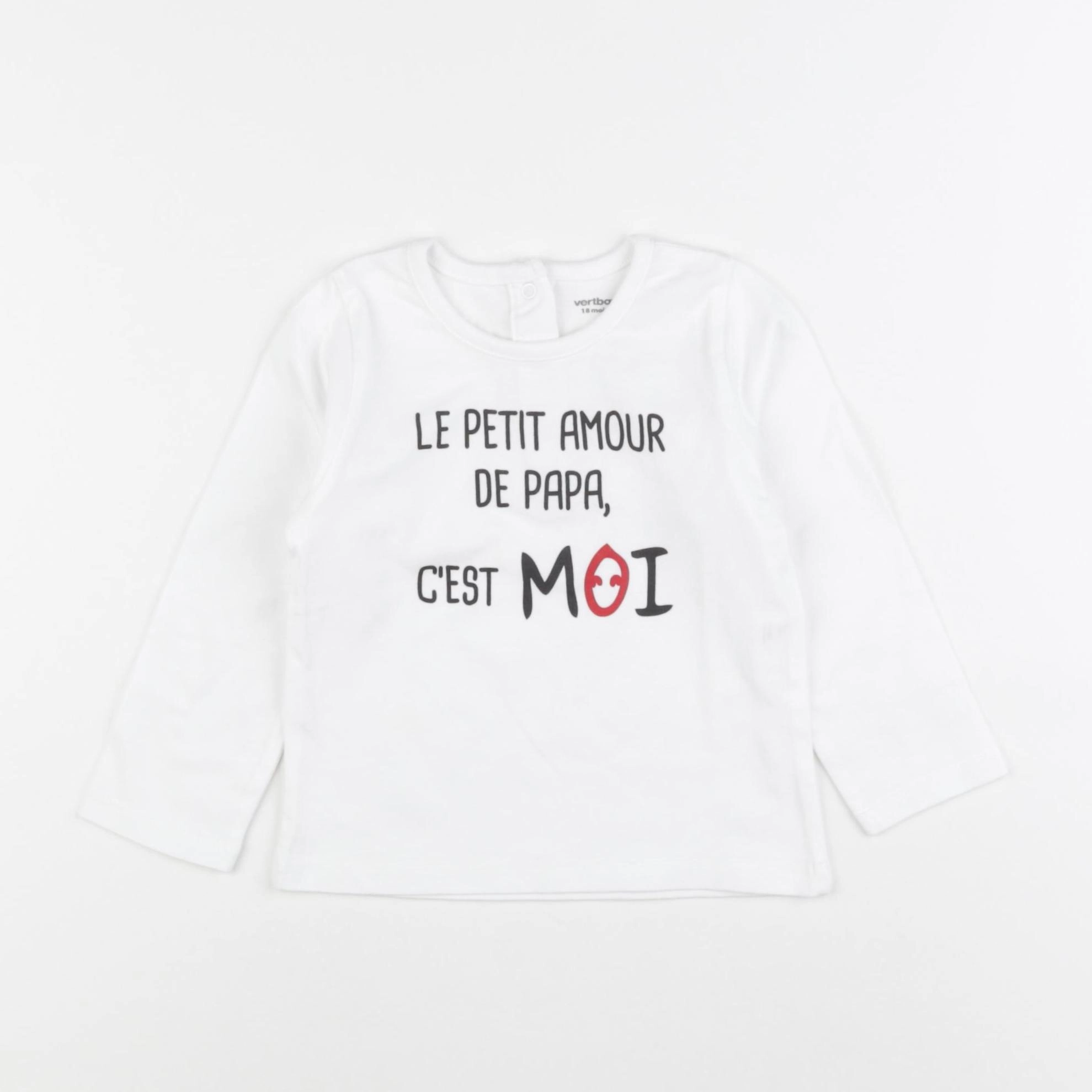 Vertbaudet - tee-shirt blanc - 18 mois