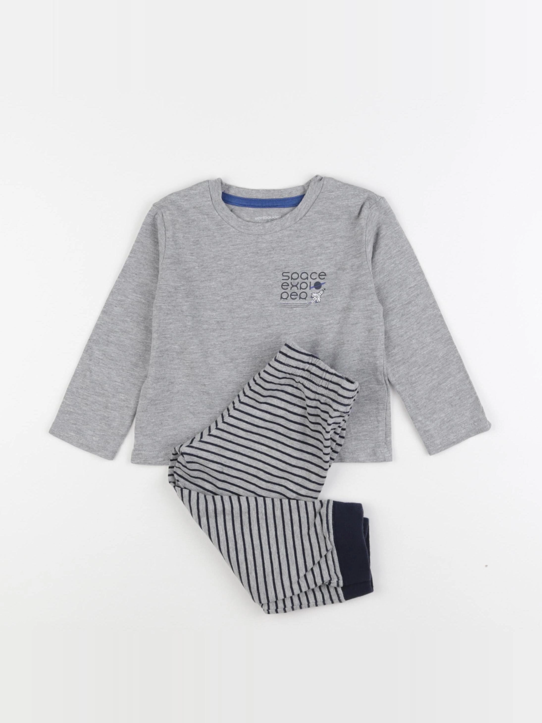 Vertbaudet - pyjama coton gris - 2 ans
