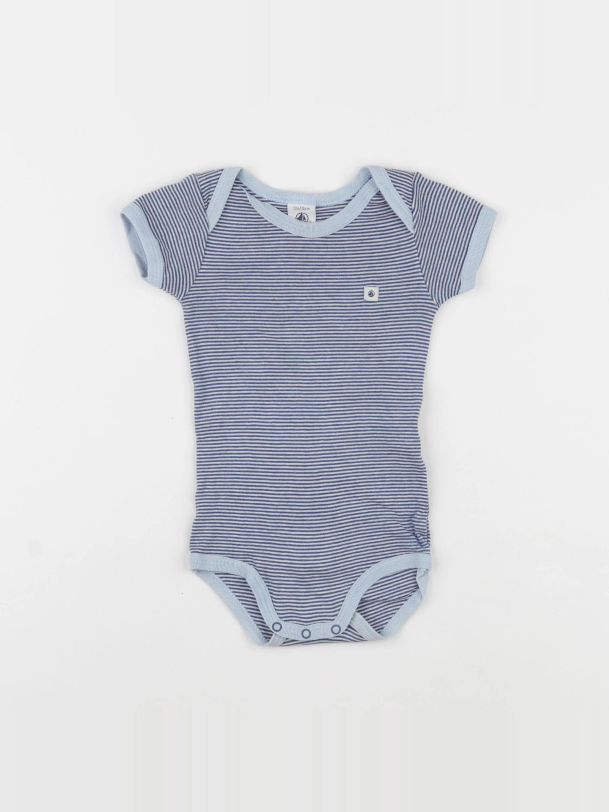 Petit Bateau - body bleu - 12 mois