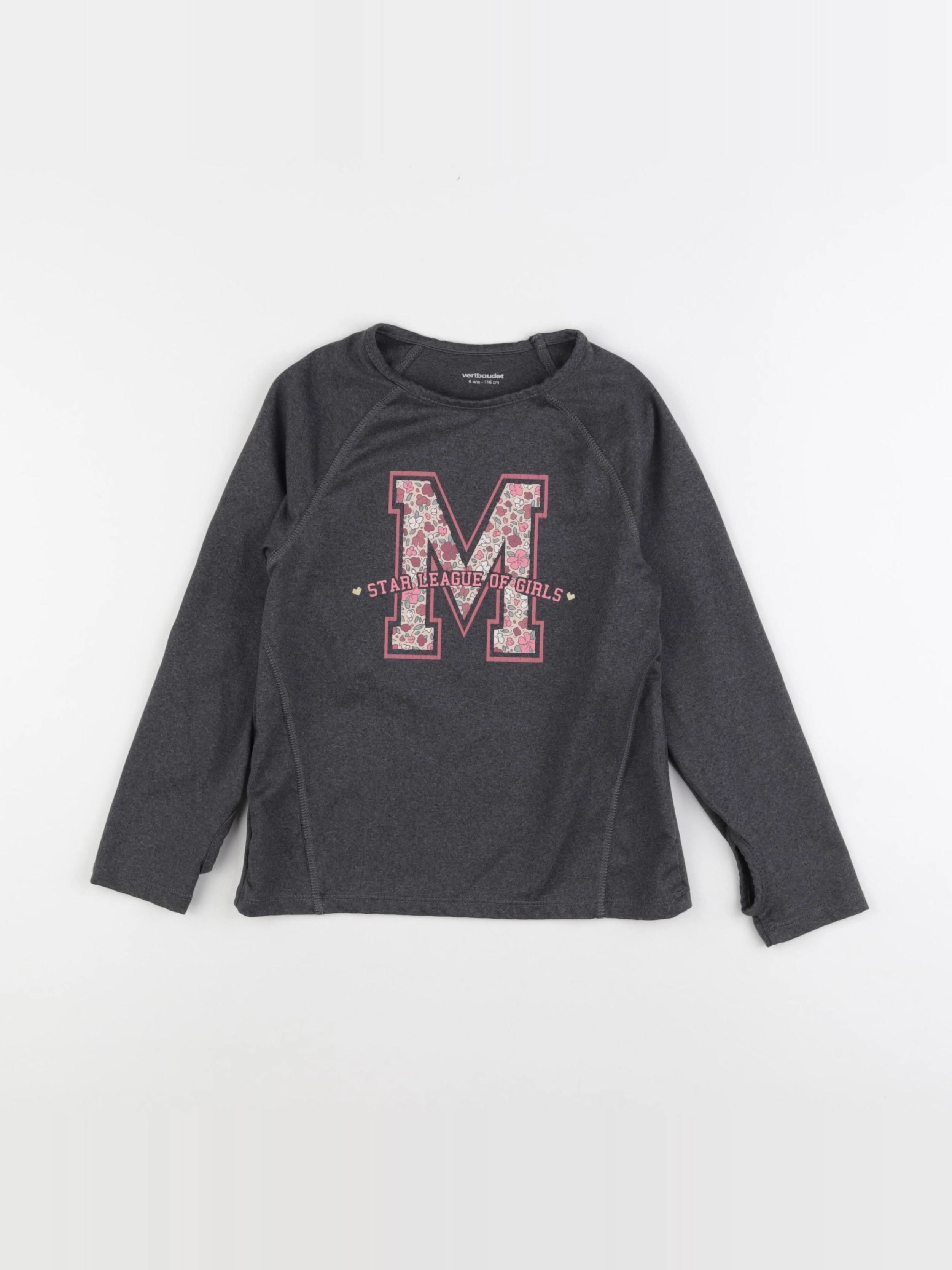 Vertbaudet - tee-shirt gris - 6 ans