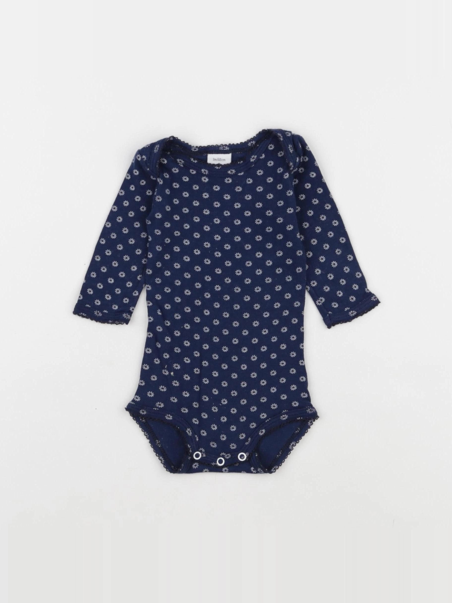 Petit Bateau - body bleu - 3 mois